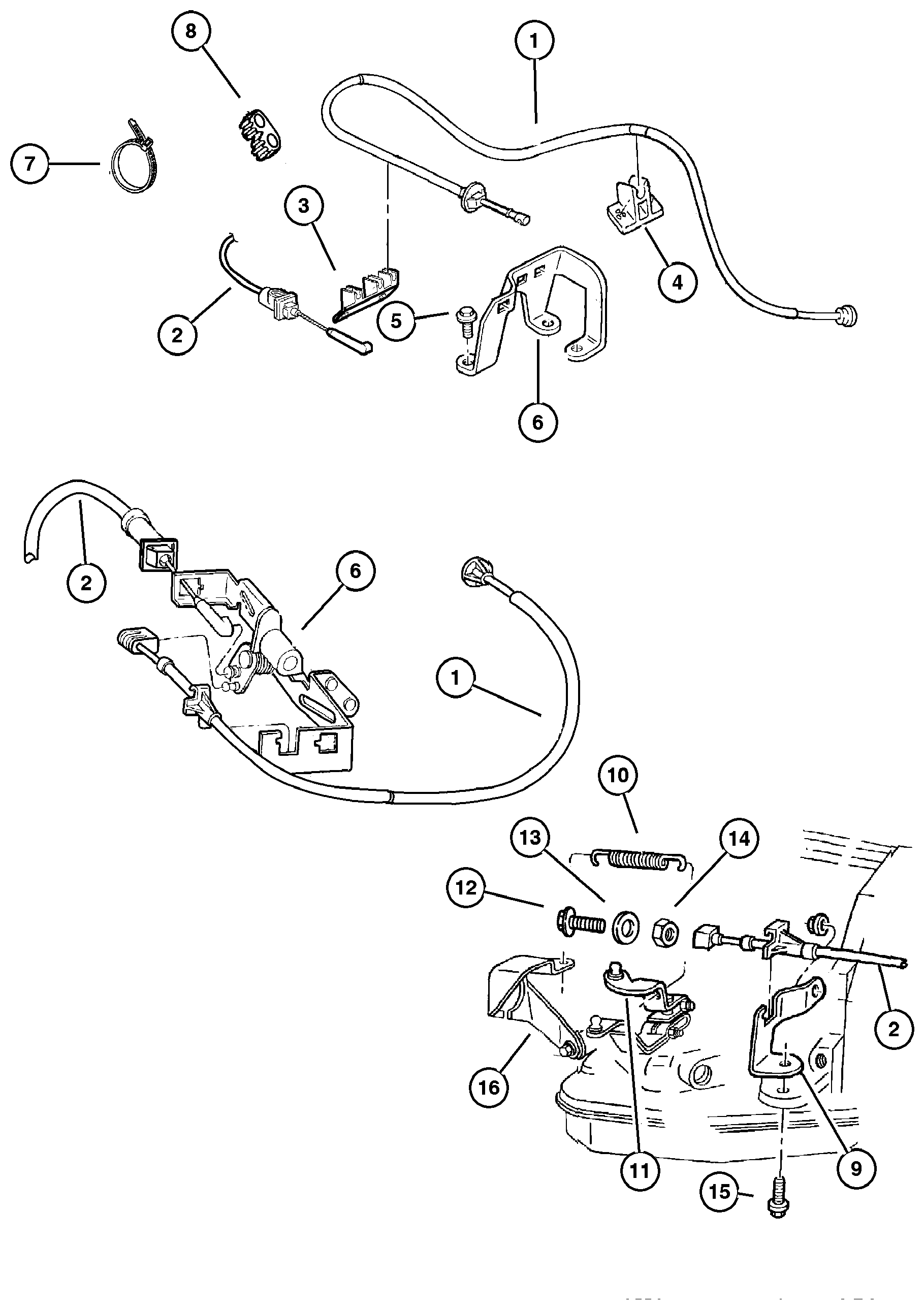 Exploded view: Throttle Controls 4.0L (ERH), 5.2L (ELF), 5.9L (EML) Engine
