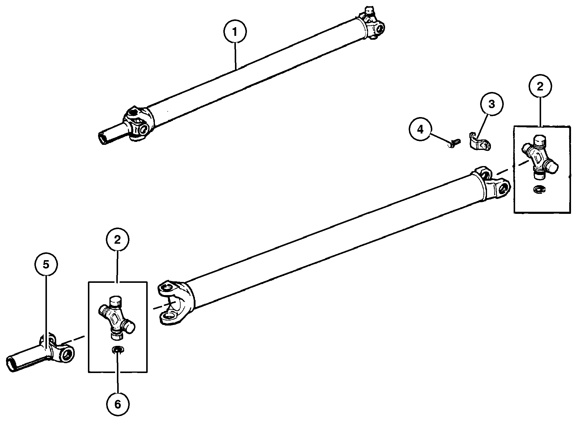 Exploded view: Propeller Shaft,Rear