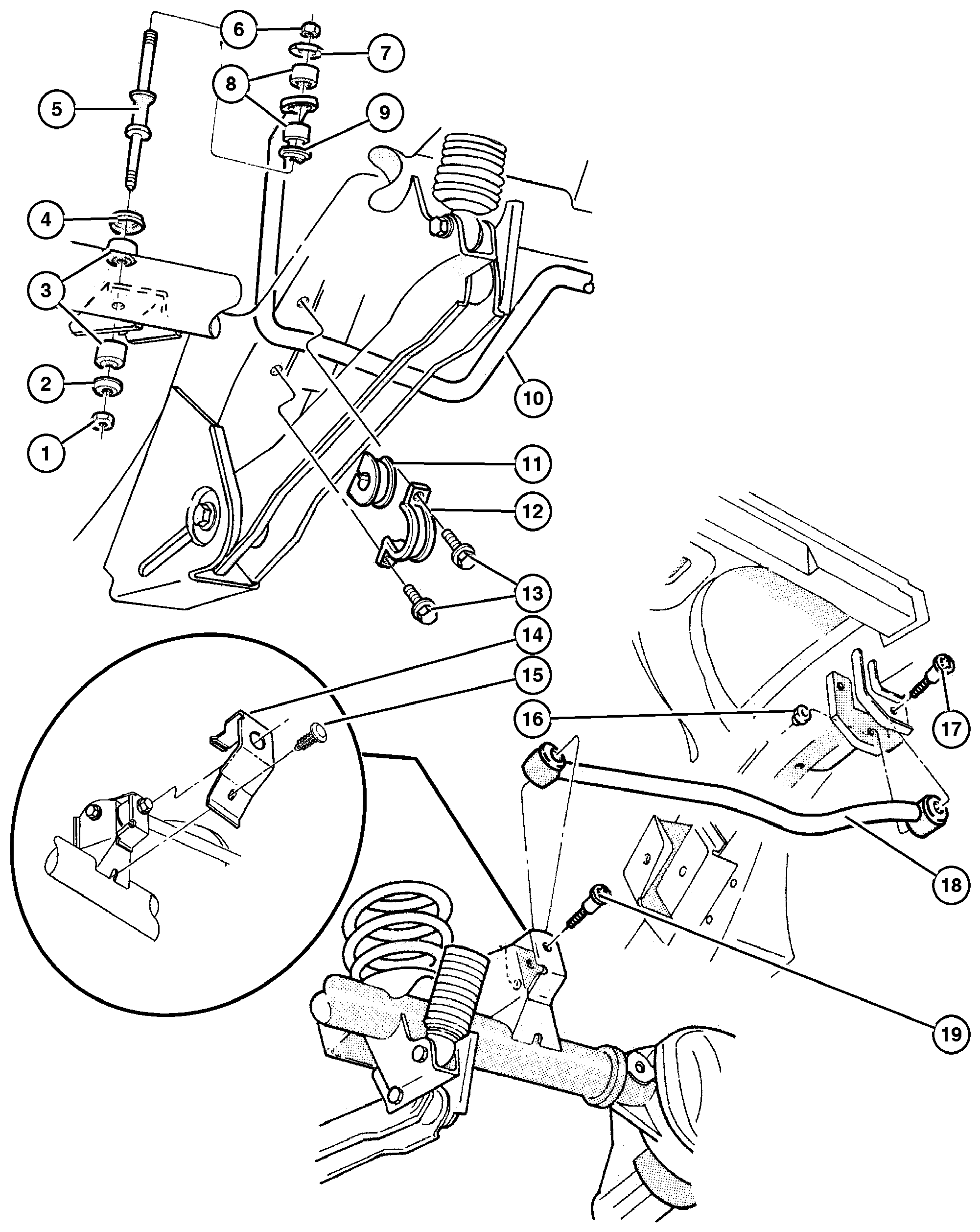 Exploded view: Stabilzer,Rear and Track Bar