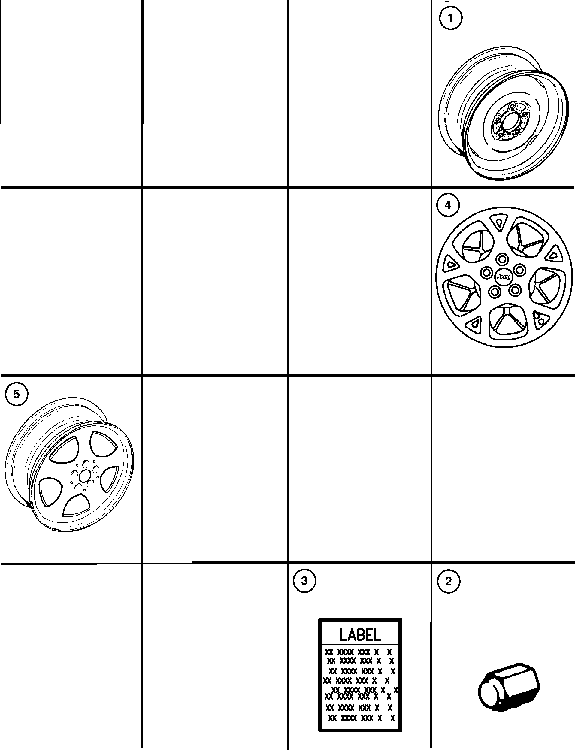 Exploded view: Wheels and Hardware