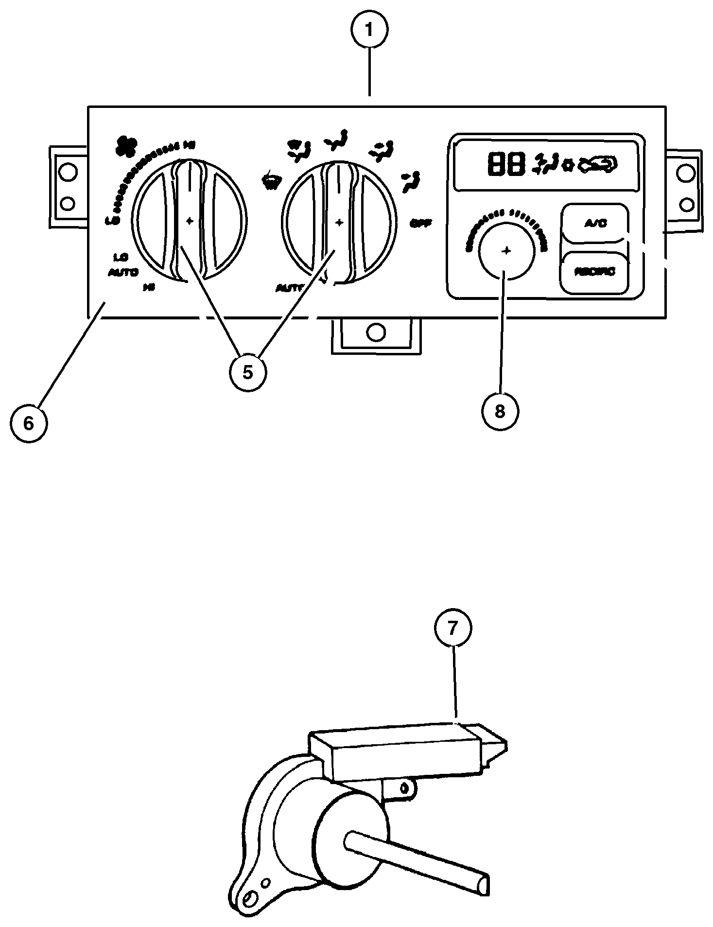 Exploded view: Control, Air Conditioning