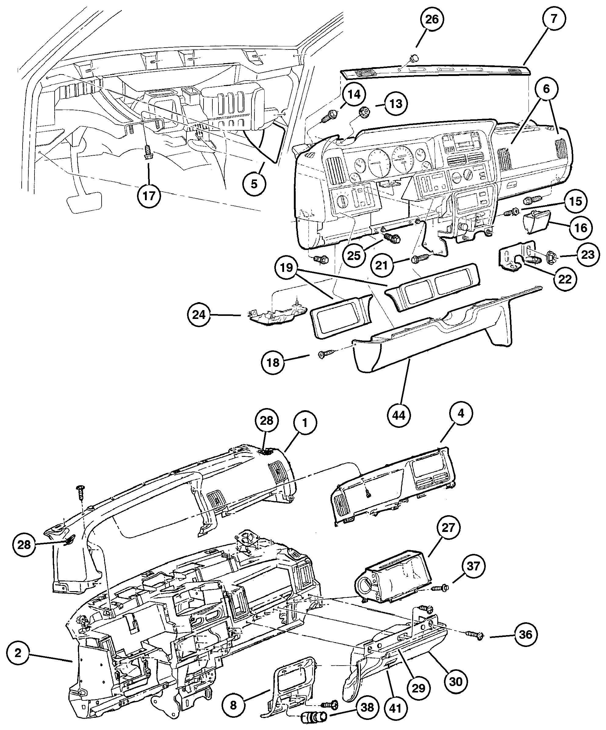 Exploded view: Instrument Panel