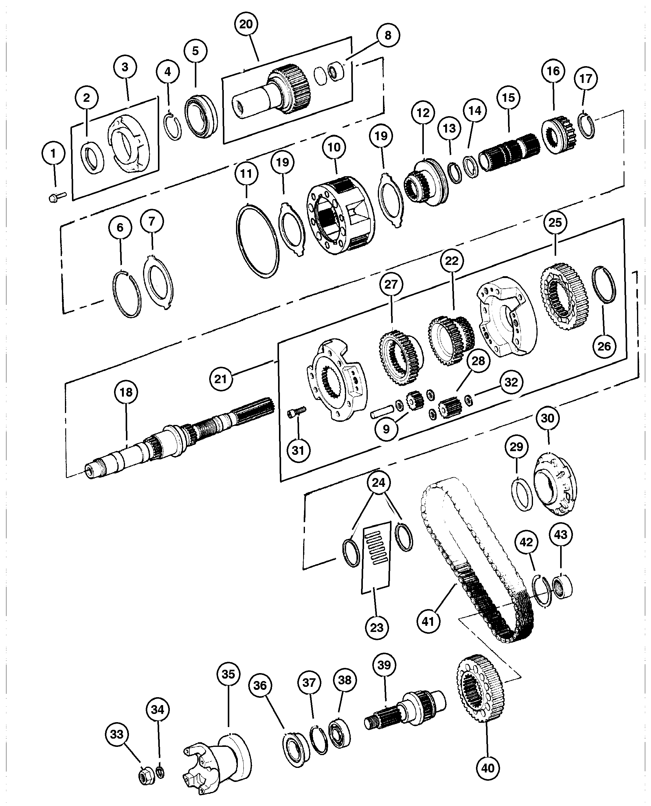 Exploded view: Gear Train 242(DHP)