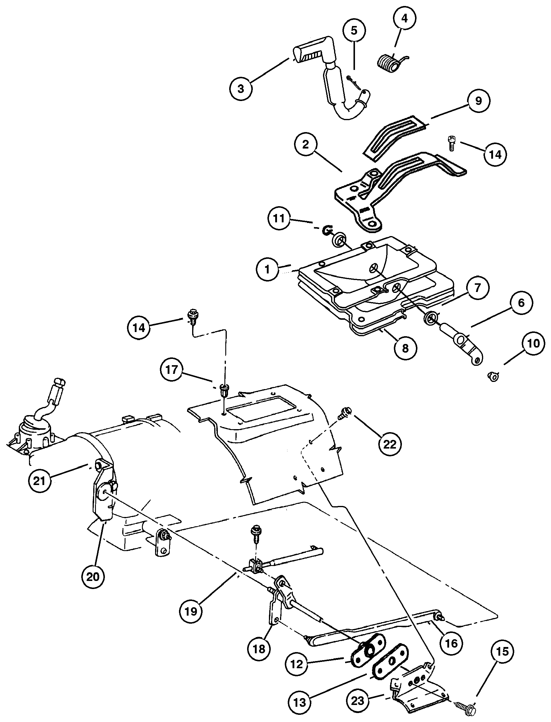 Exploded view: Controls Shift 249 (DHR)