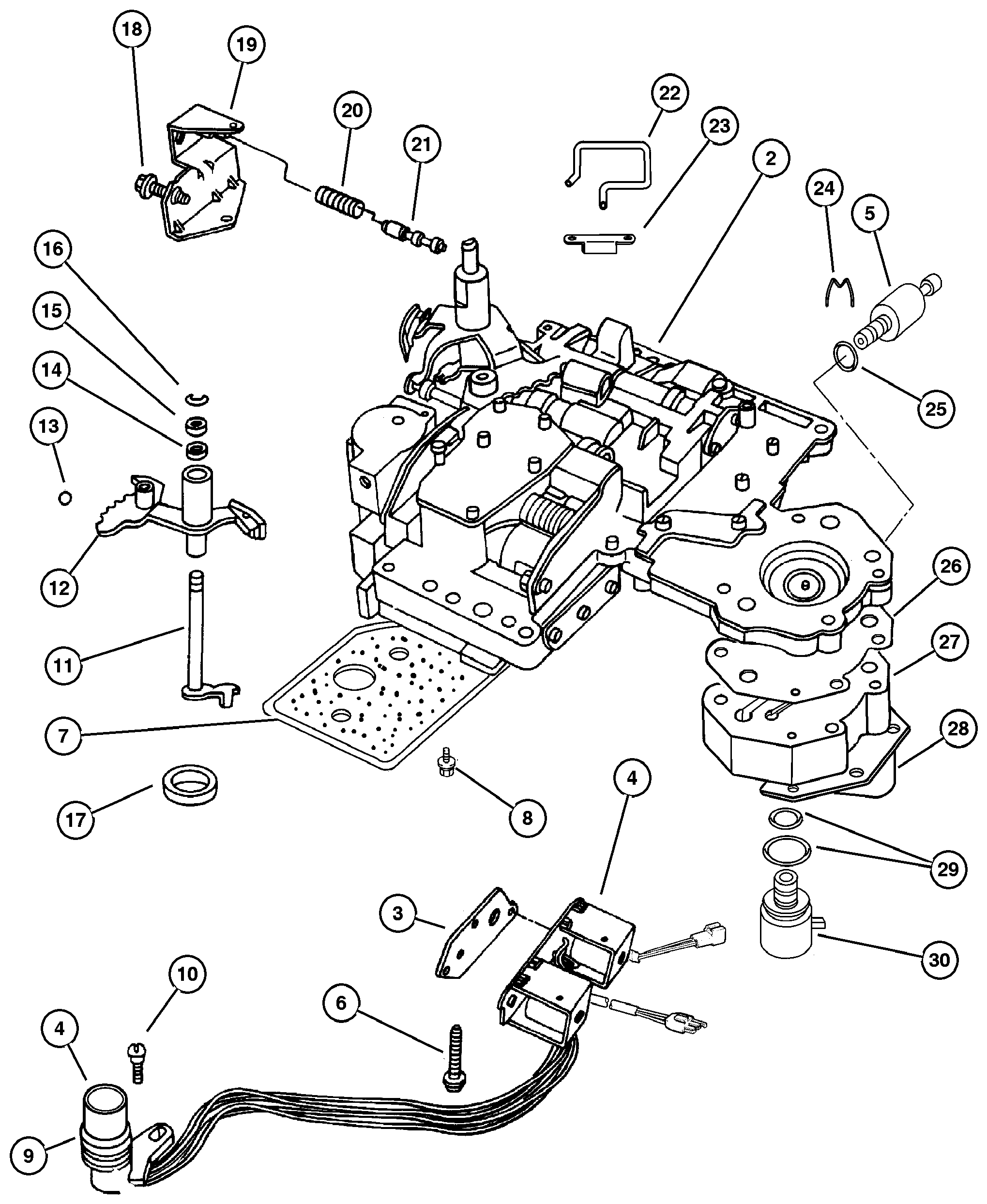 Exploded view: Valve Body 42RE (DGK)