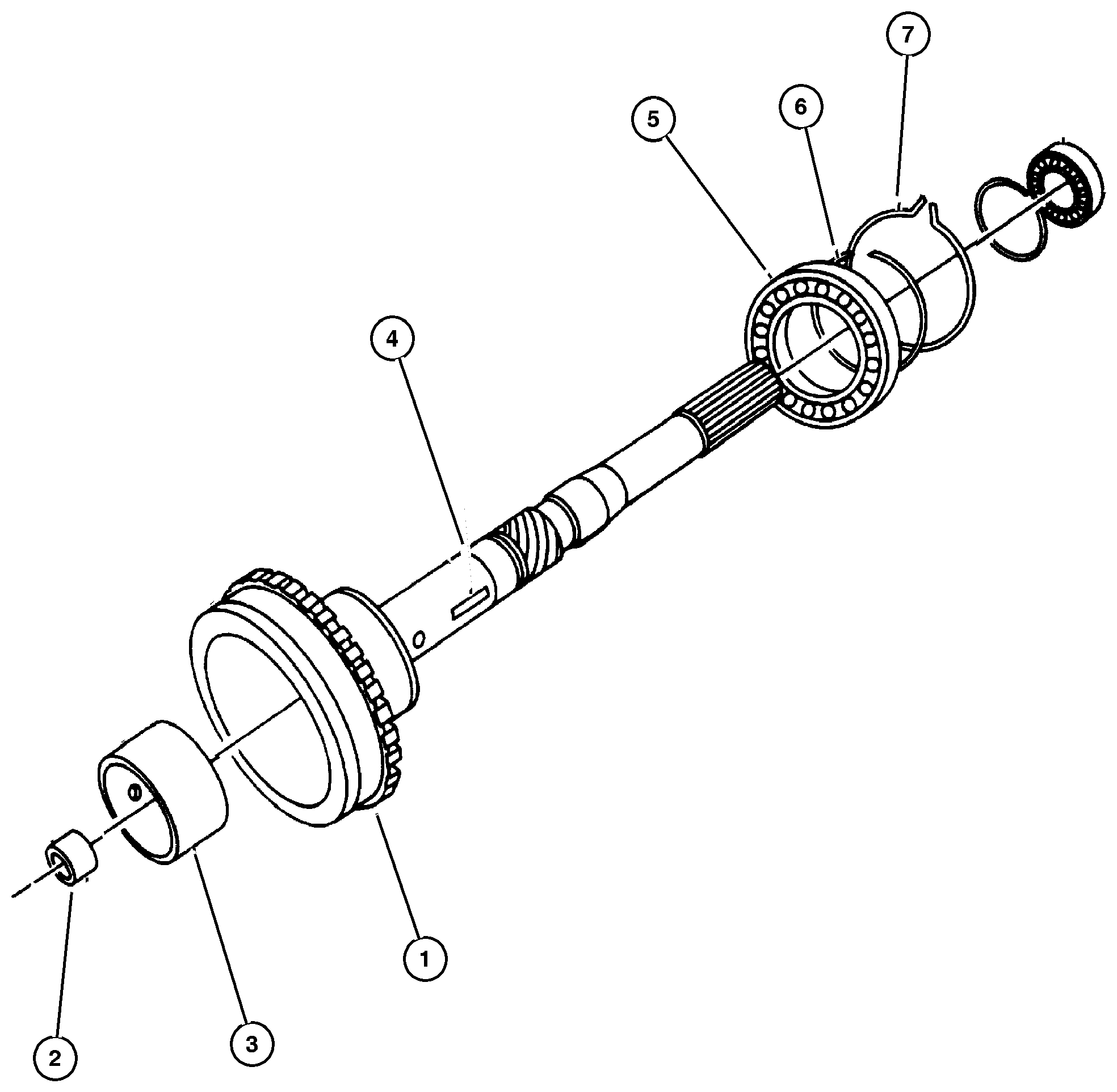 Exploded view: Output Shaft 44RE (DGW)