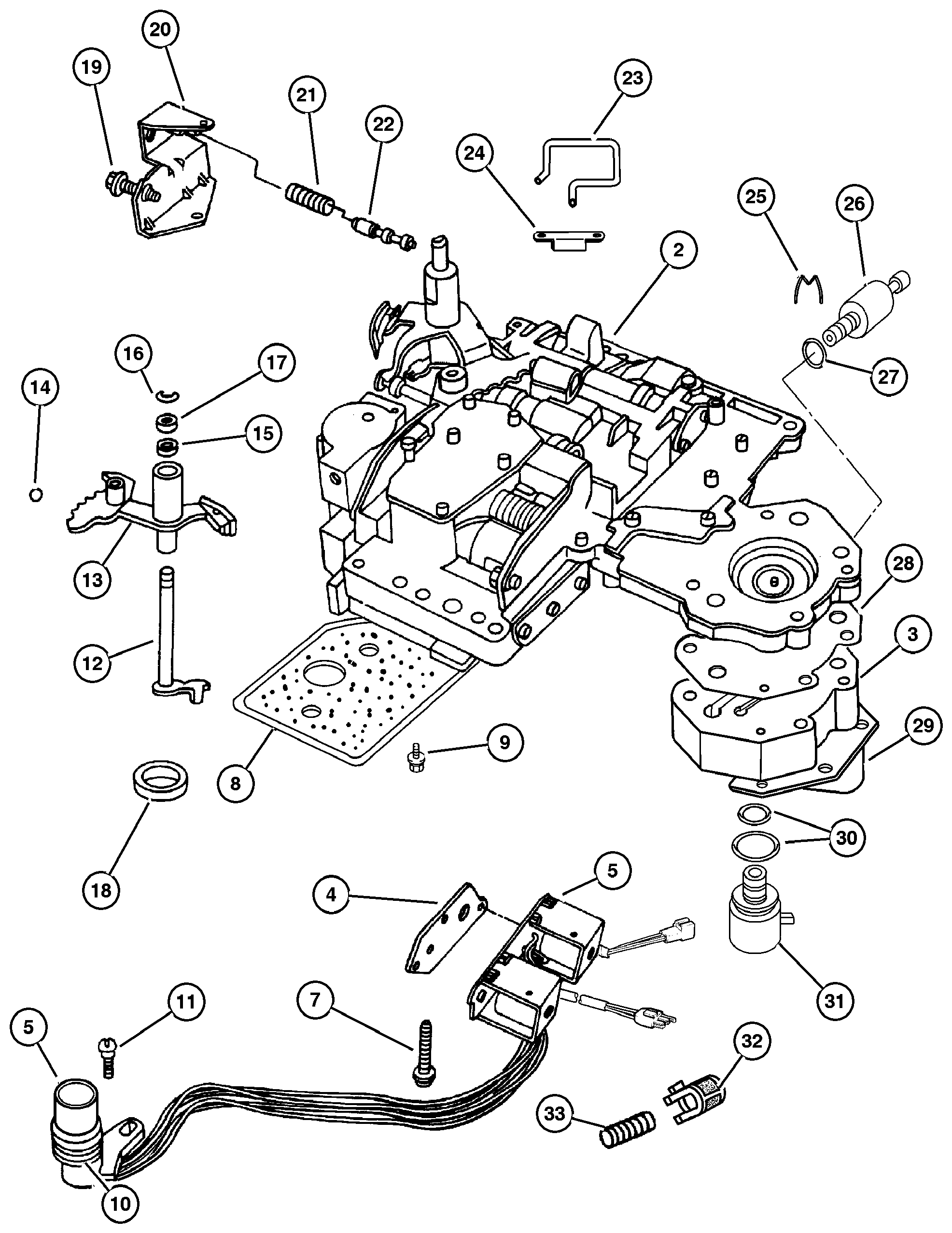 Exploded view: Valve Body 44RE (DGW)
