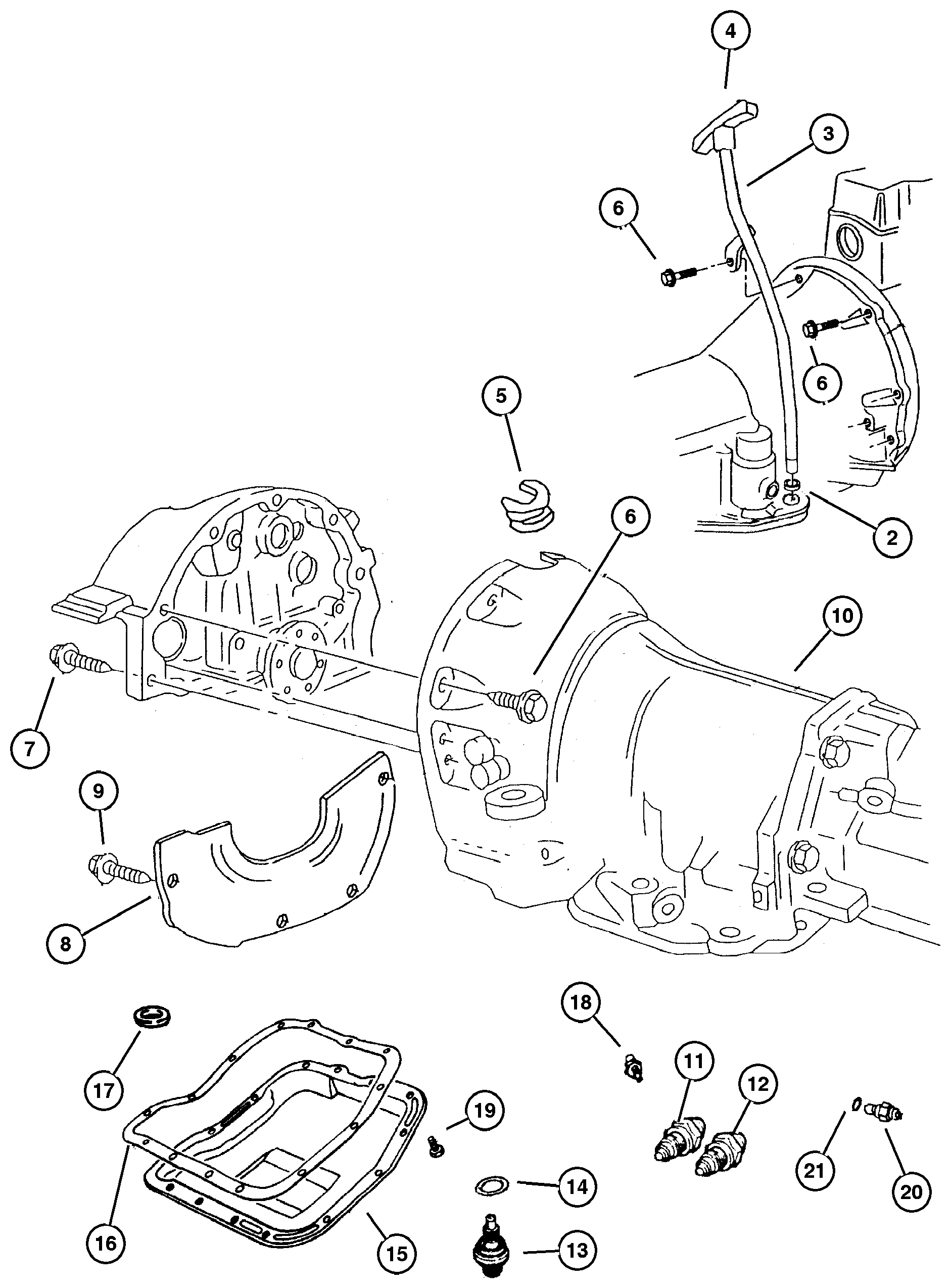 Exploded view: Case and Related Parts 46RE DGT