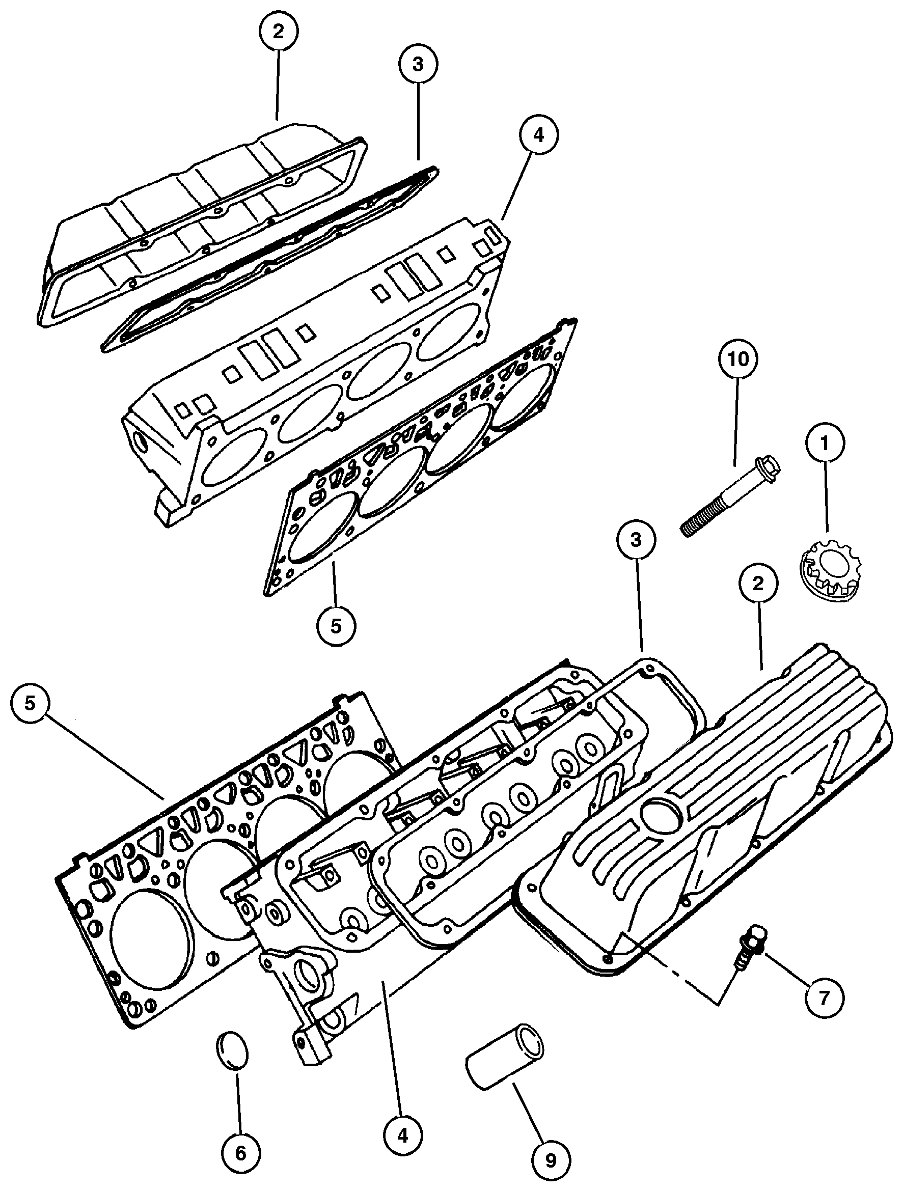 Exploded view: Cylinder Head 5.9L (EML) Engine