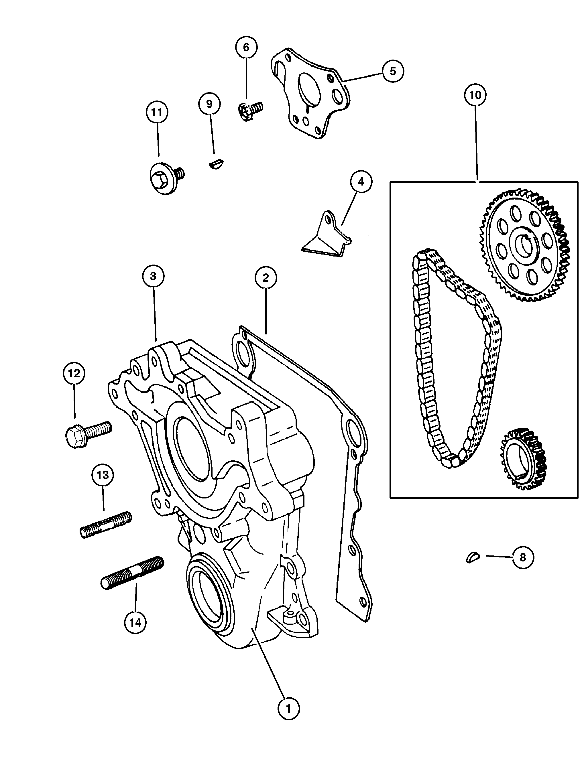 Exploded view: Timing Cover 5.9L (EML) Engine