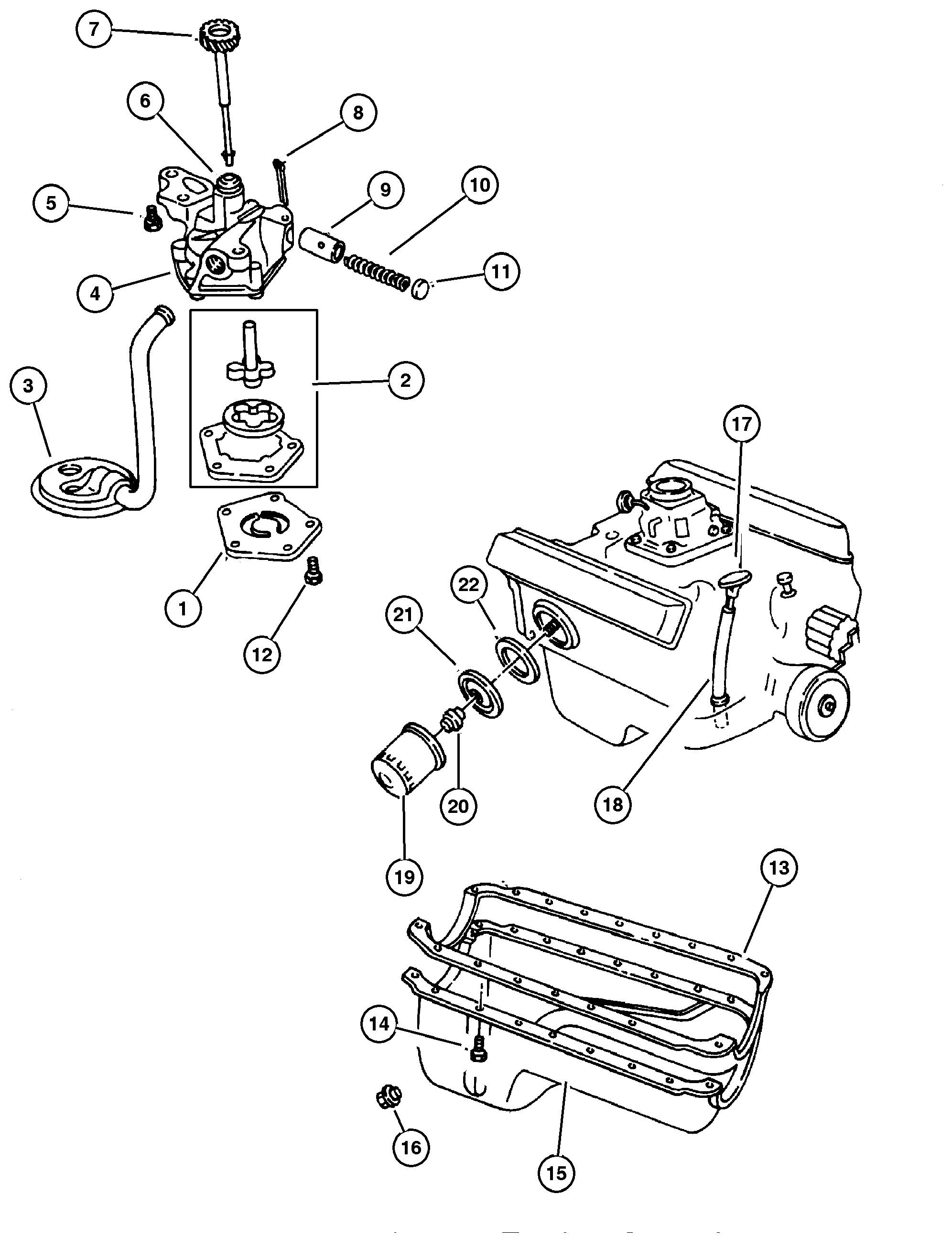 Exploded view: Engine Oiling 5.9L (EML) Engine