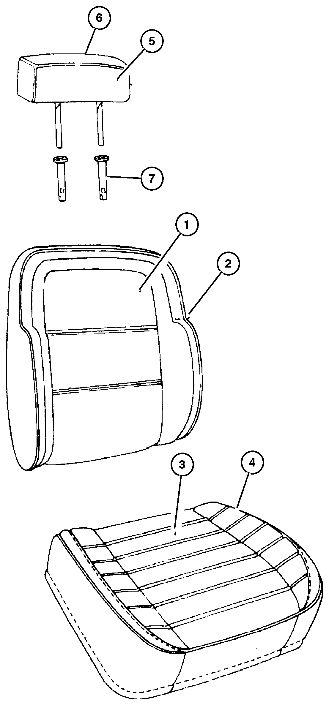 Exploded view: Front Seat, Trim Codes [FL, GL, ML]