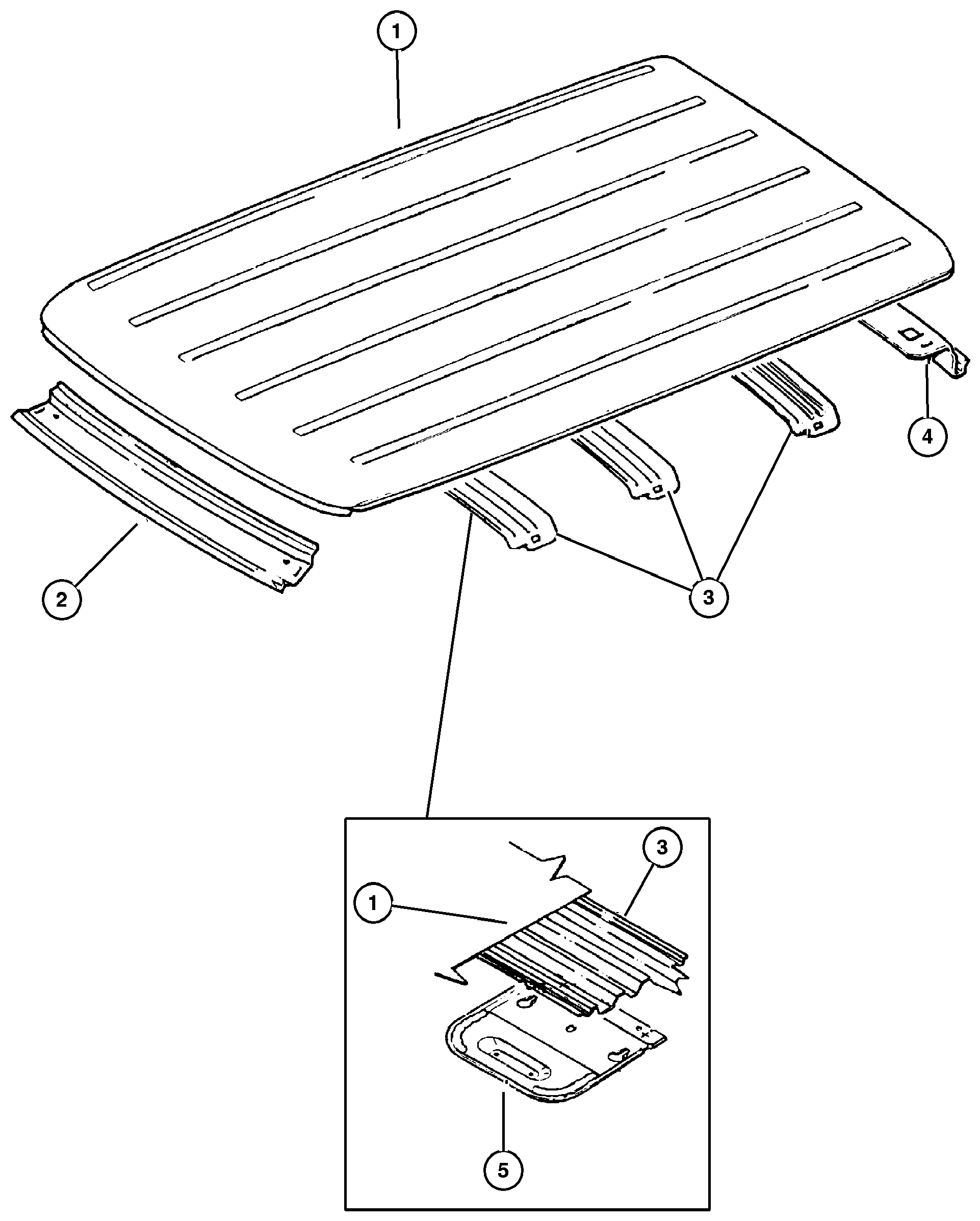 Exploded view: Panels, Roof