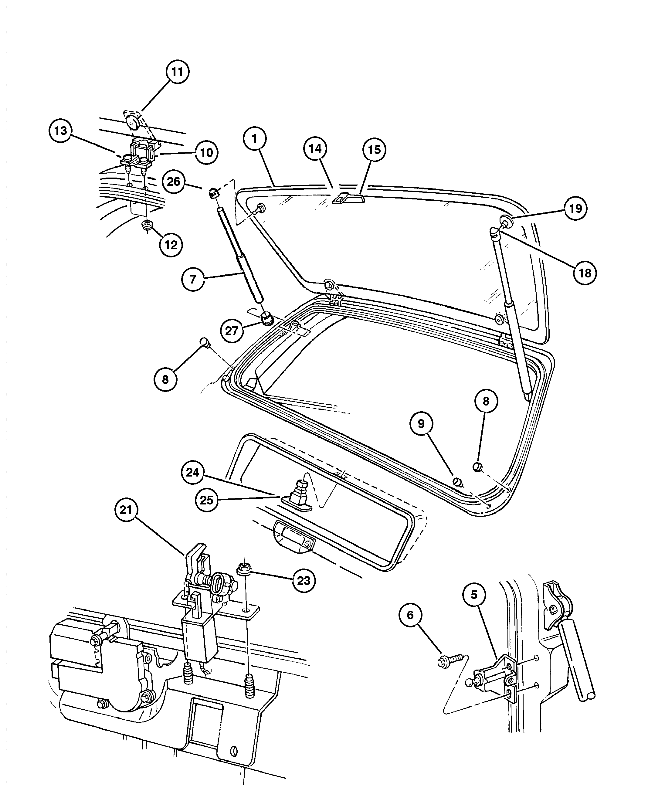 Exploded view: Glass, Backlite