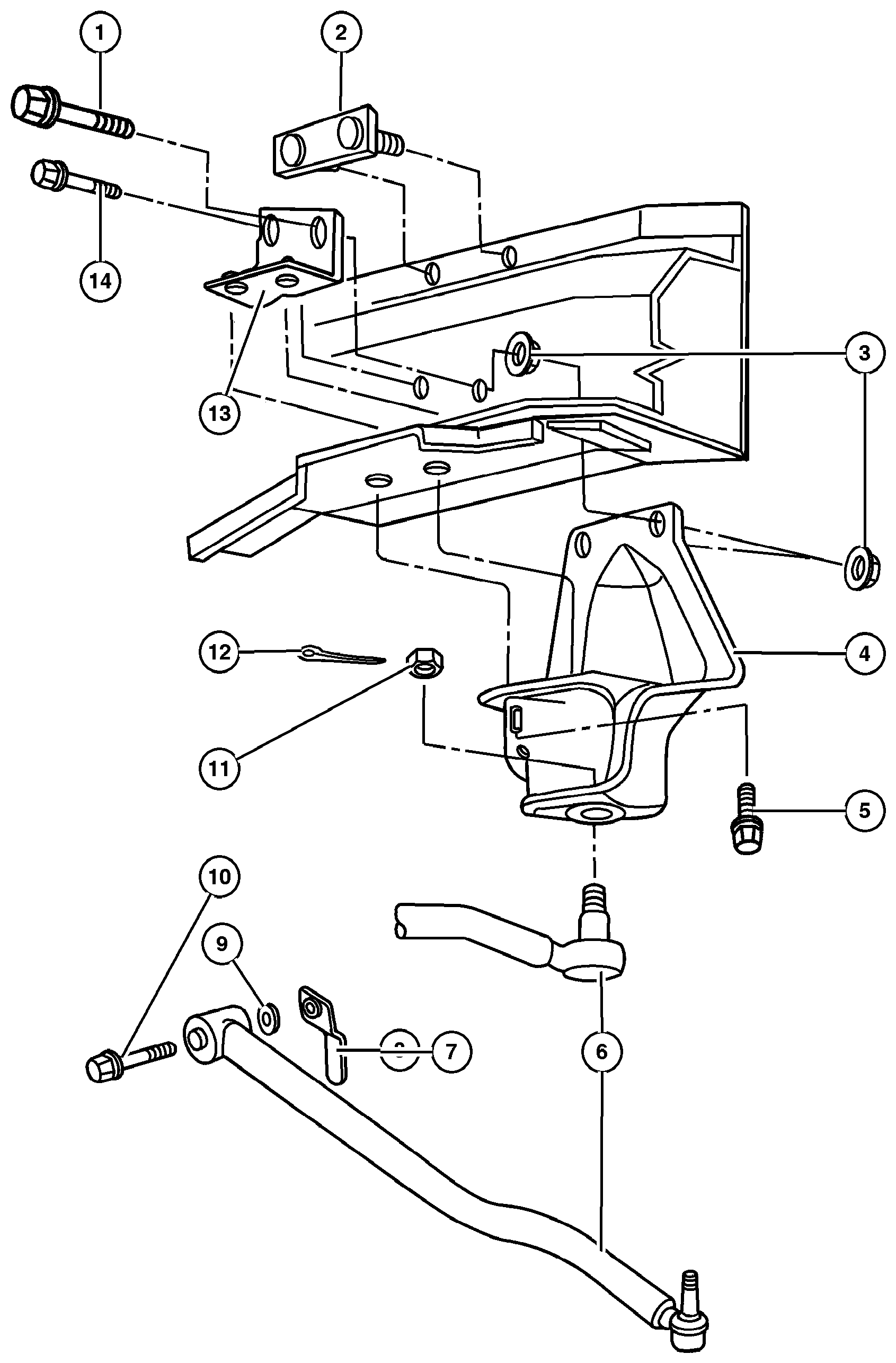 Exploded view: Bar,Front Track