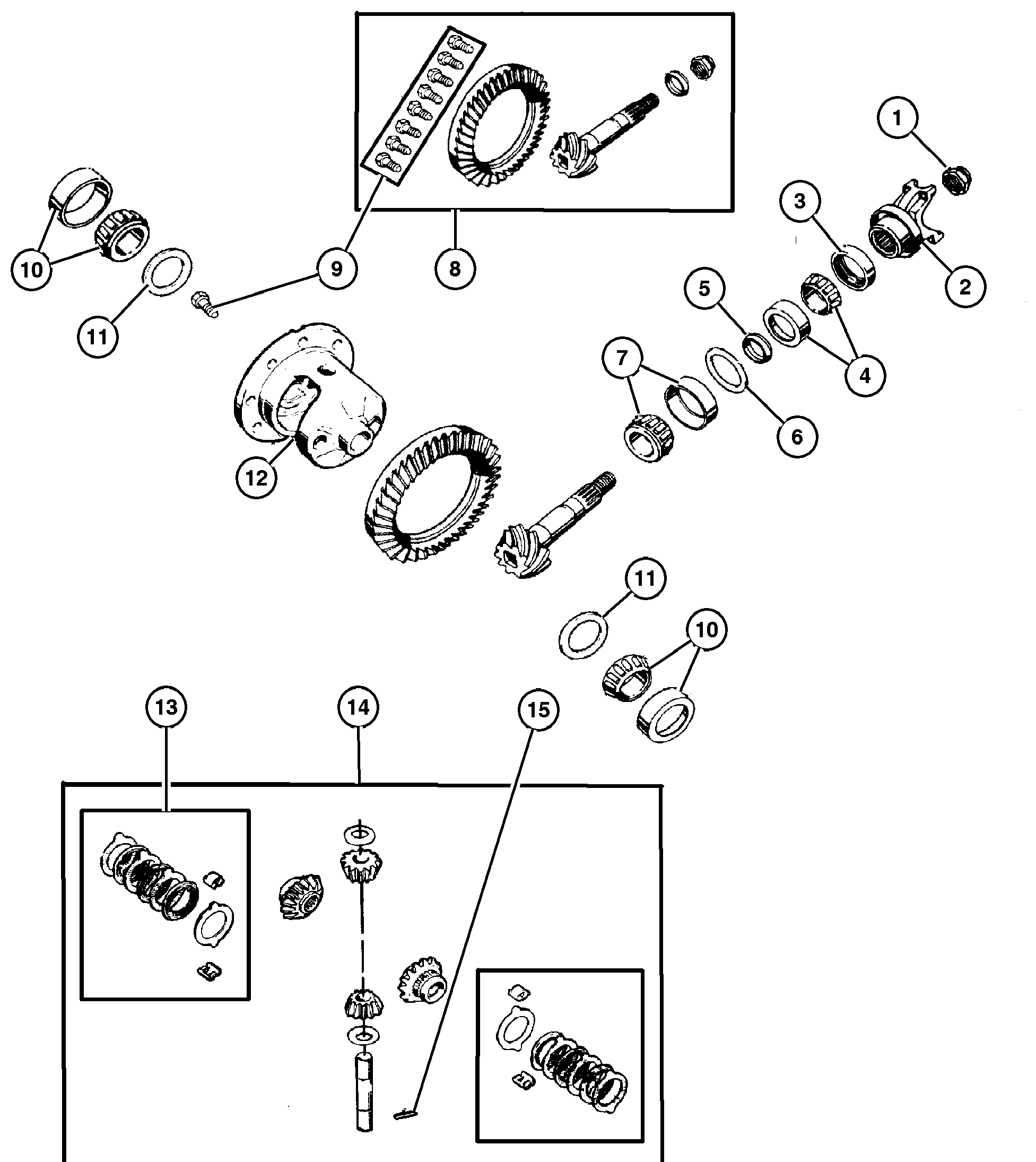 Exploded view: Differential,Rear,Dana 35C/194MM [DRM]