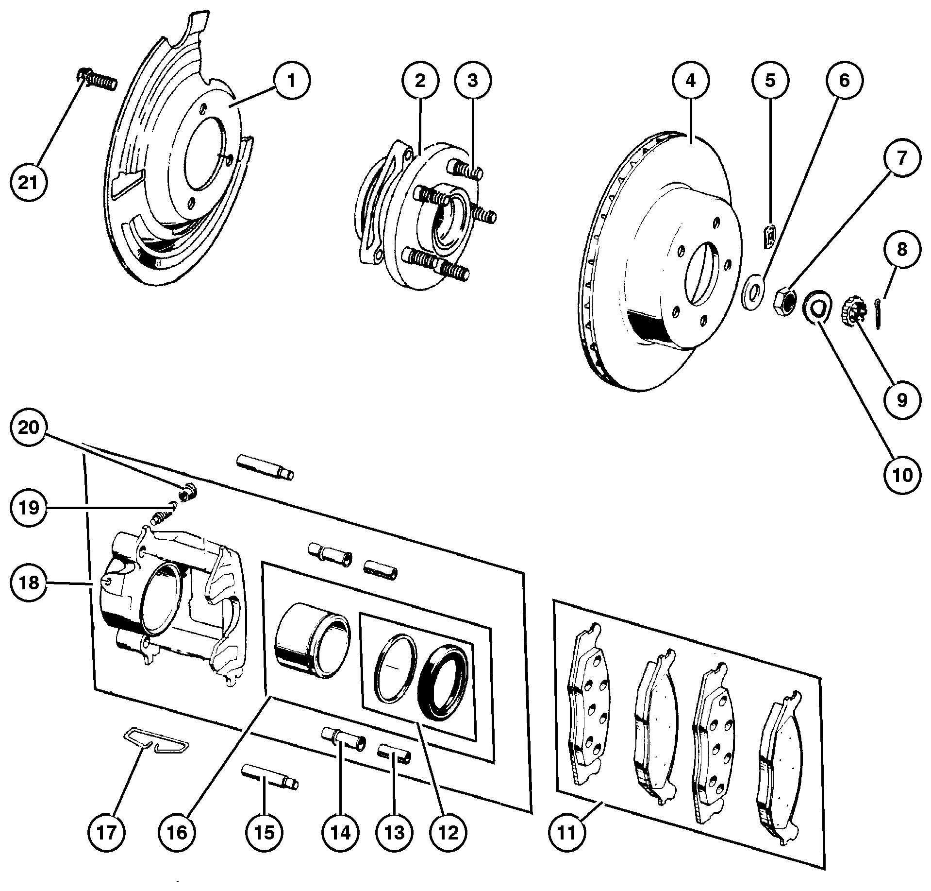 Exploded view: Brakes,Front
