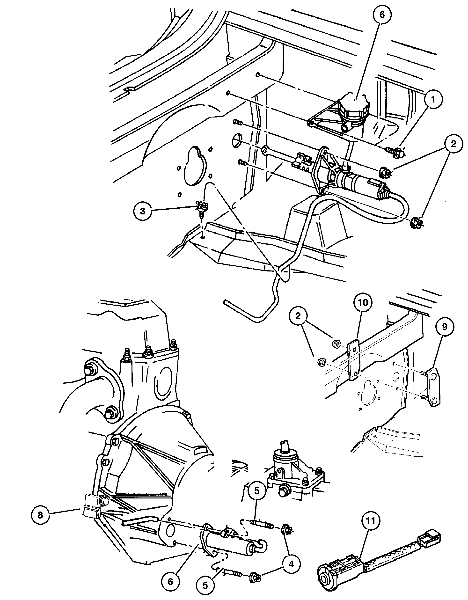 Exploded view: Control, Clutch