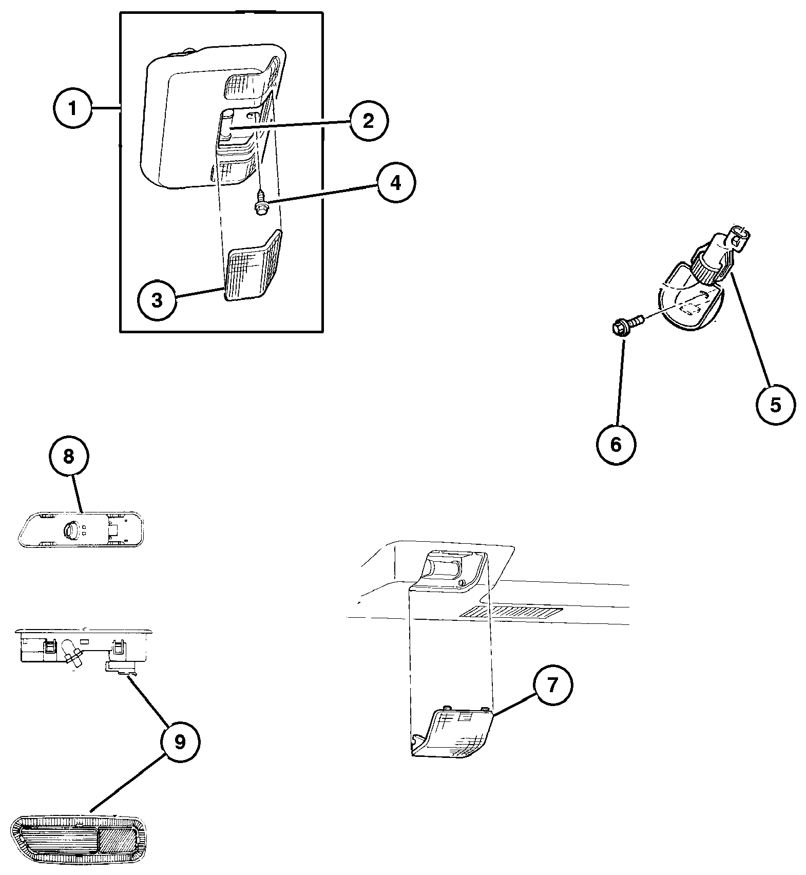 Exploded view: Lamp--Cargo-Dome-Courtesy