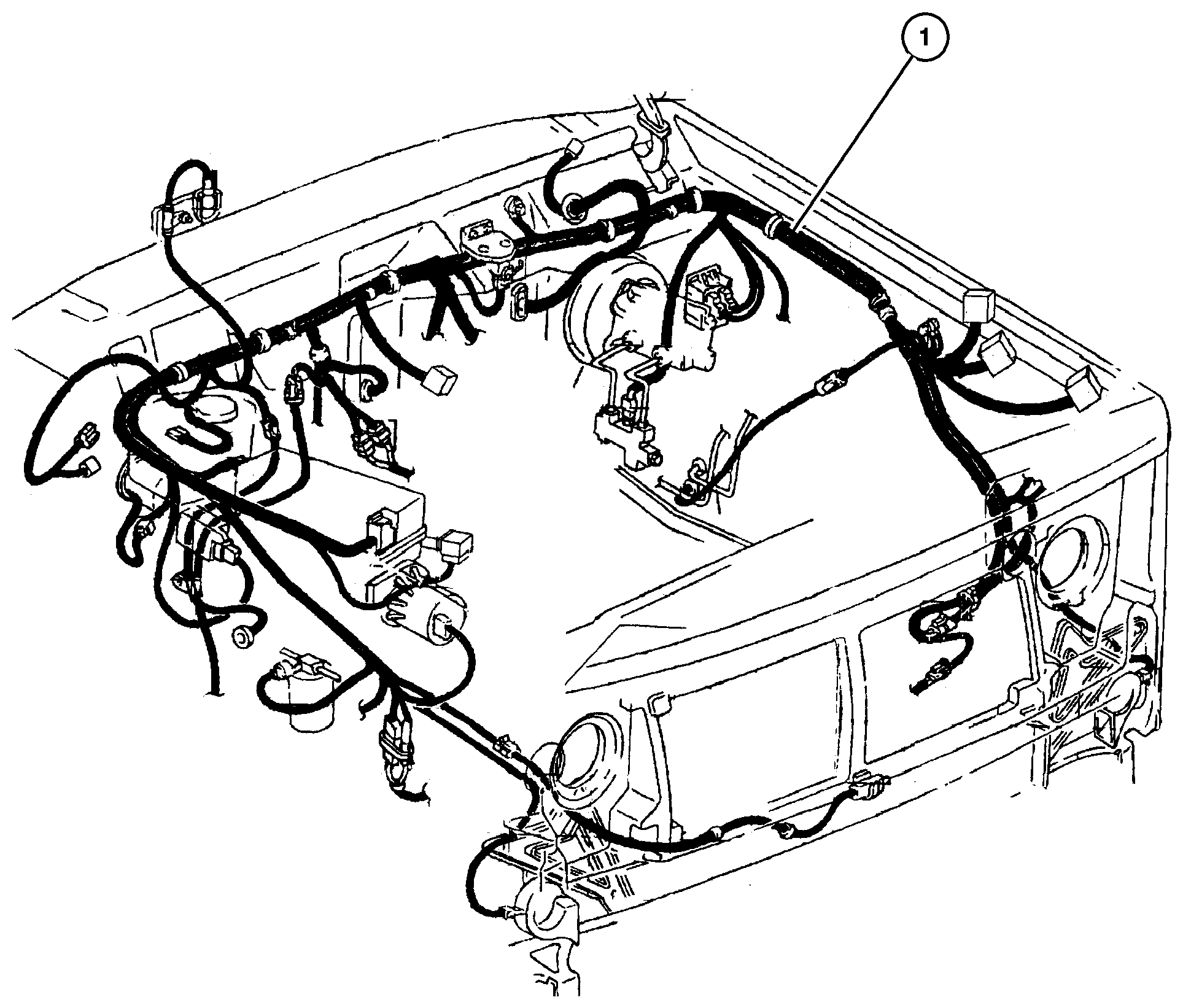 Exploded view: Wiring--Headlamp To Dash