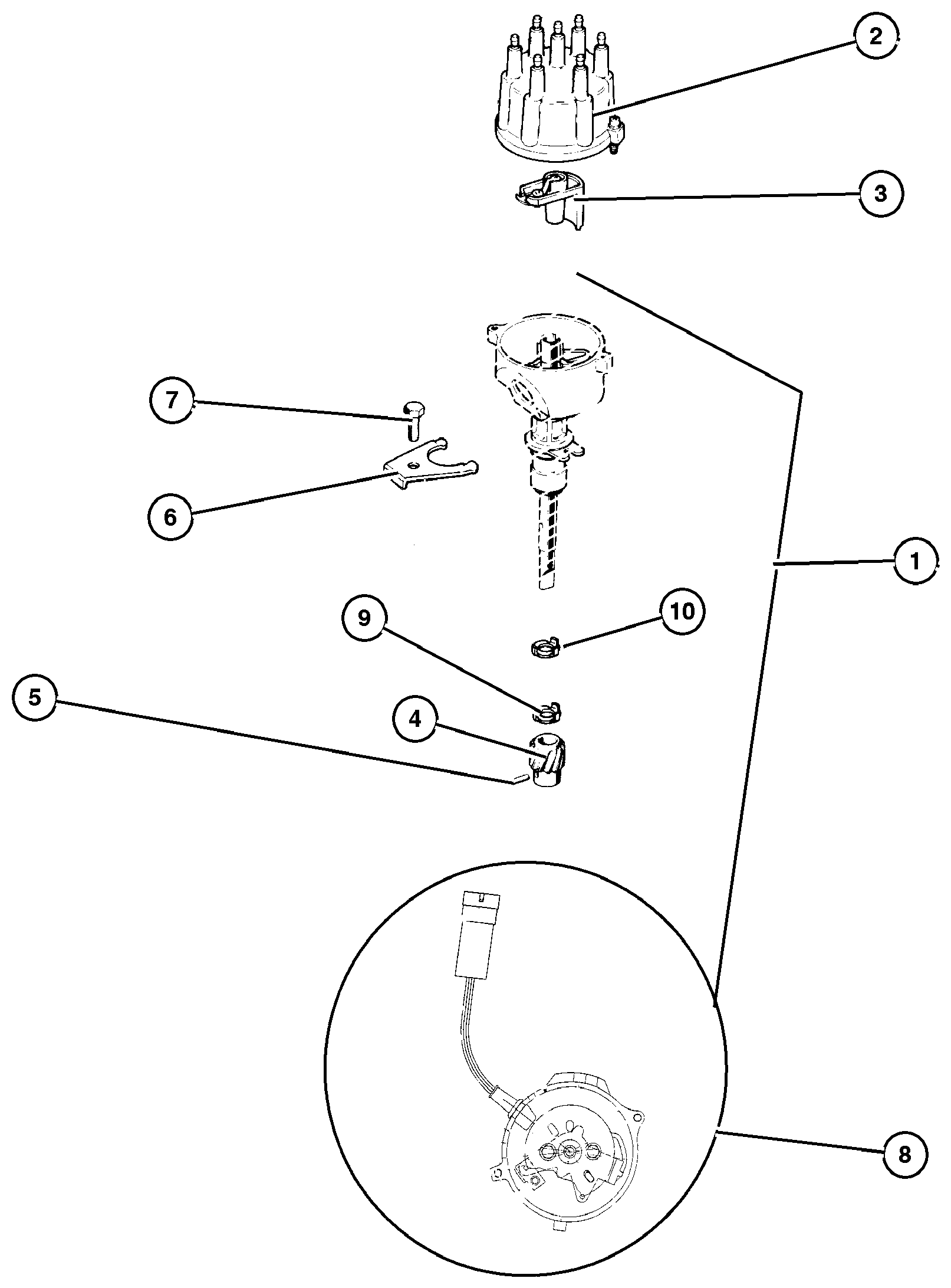 Exploded view: Distributor 4.0L