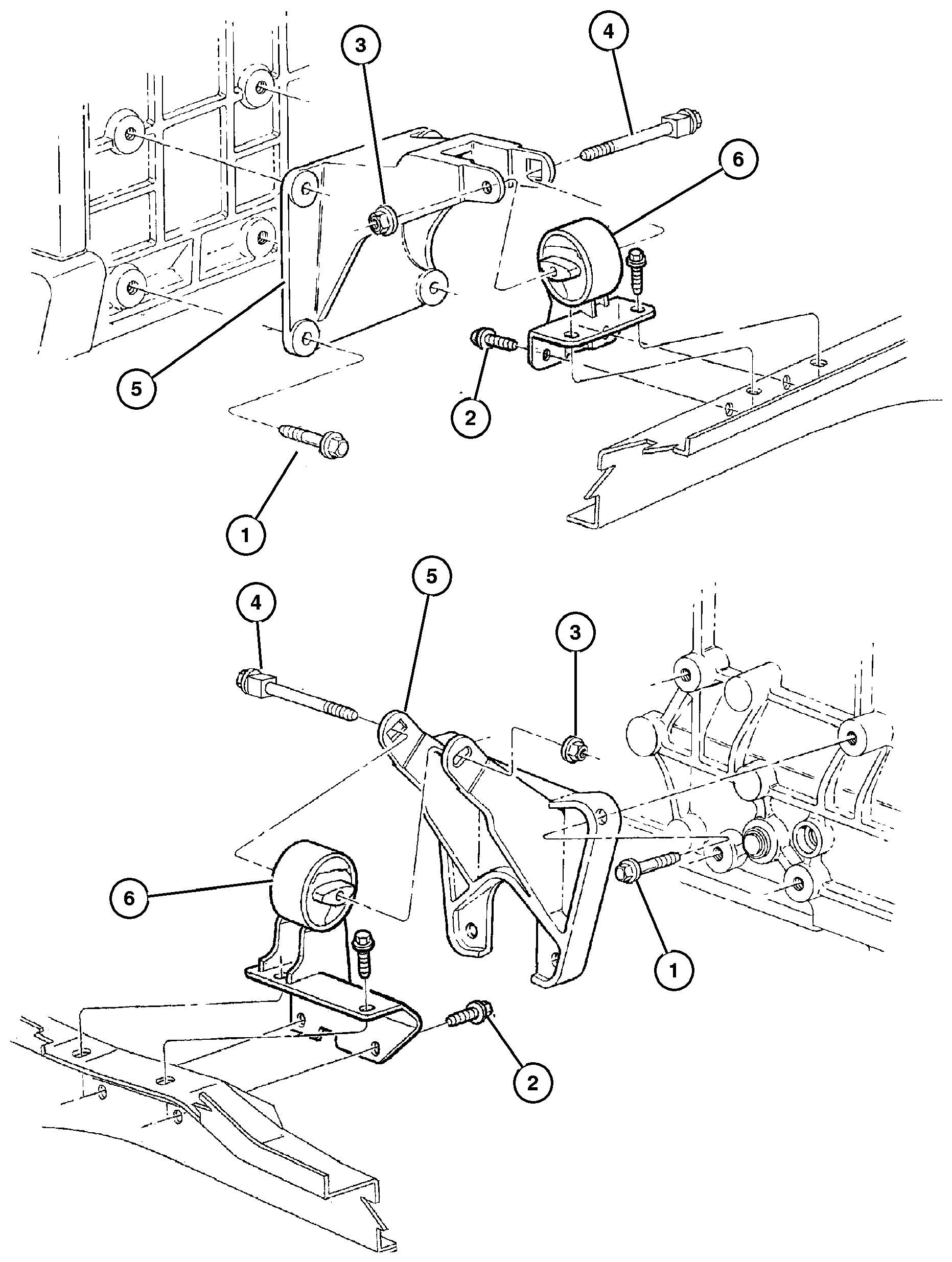 Exploded view: Engine Mounts,Front (ENC) 2.5L Diesel Engine
