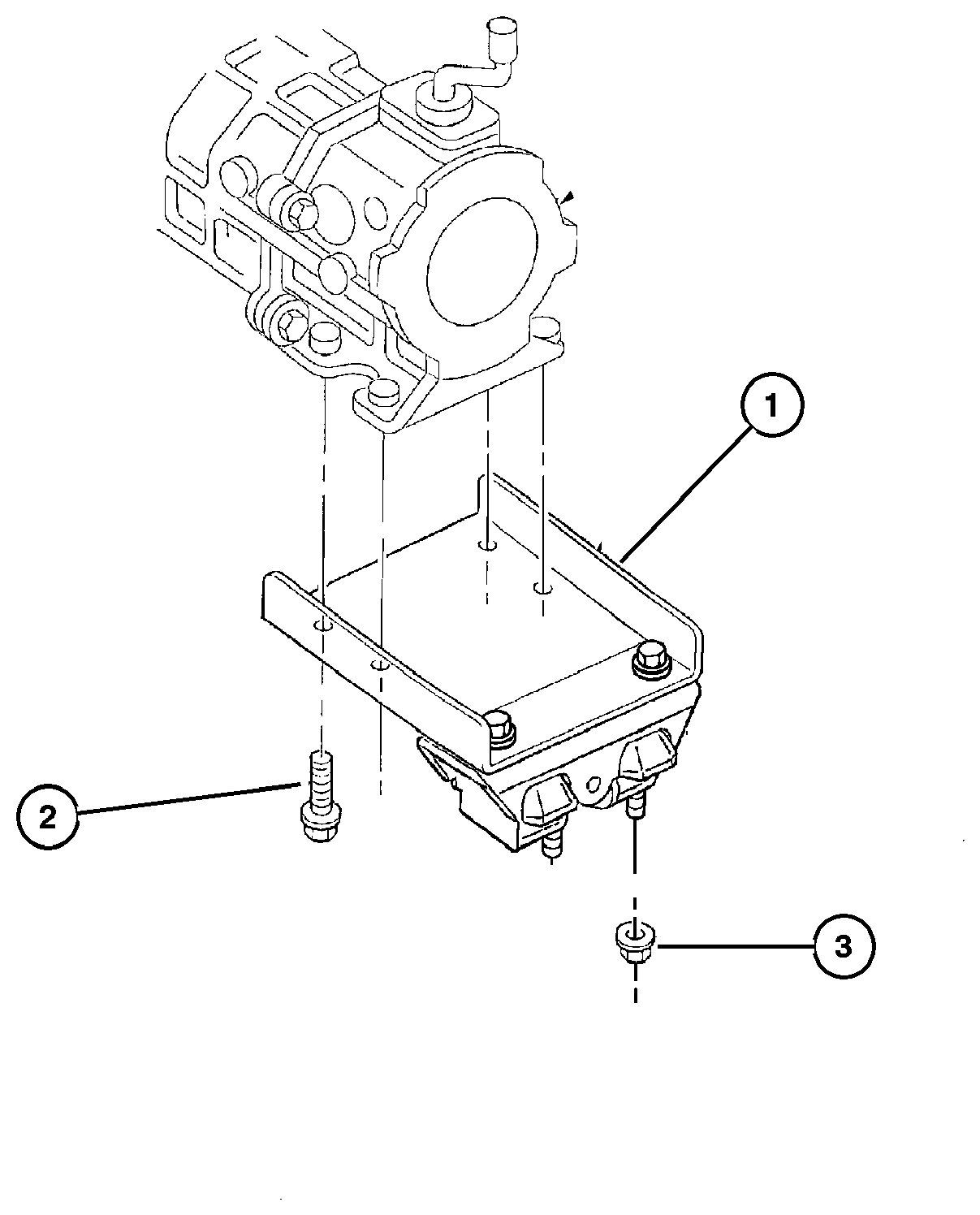 Exploded view: Engine Mounts, Rear (ENC) 2.5L Diesel Engine