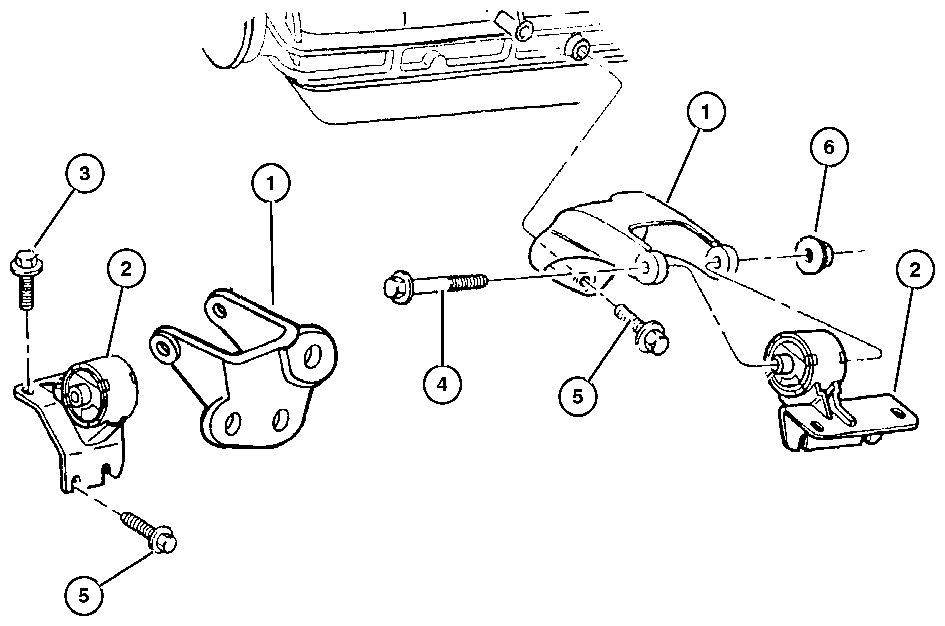 Exploded view: Engine Mounts, Front (ERH) 4.0L Engine