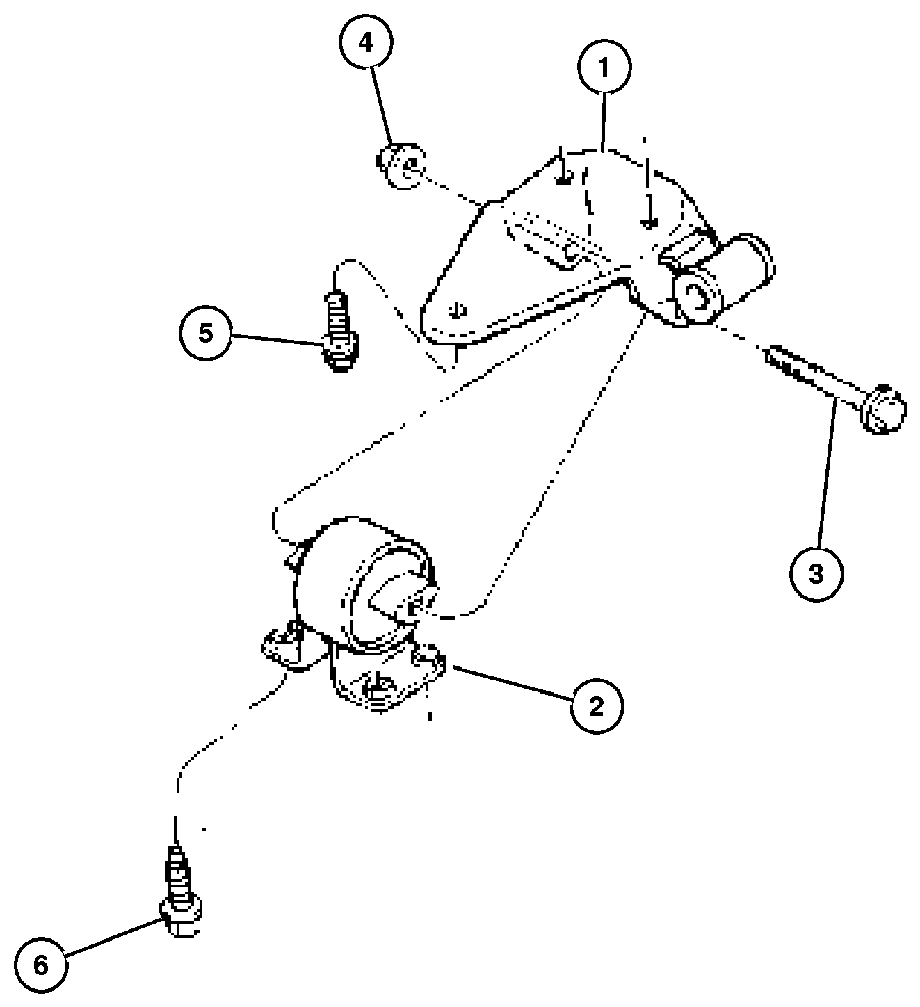 Exploded view: Engine Mounts, Rear (ERH) 4.0L Engine