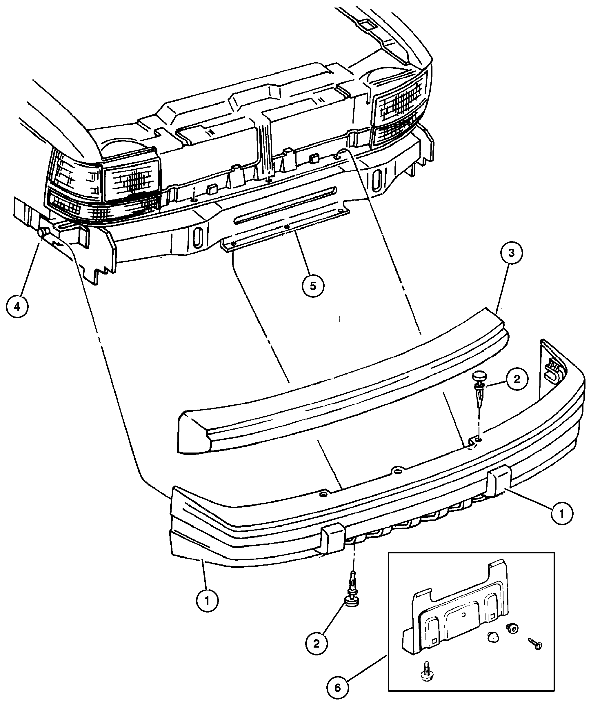 Exploded view: Bumper, Front