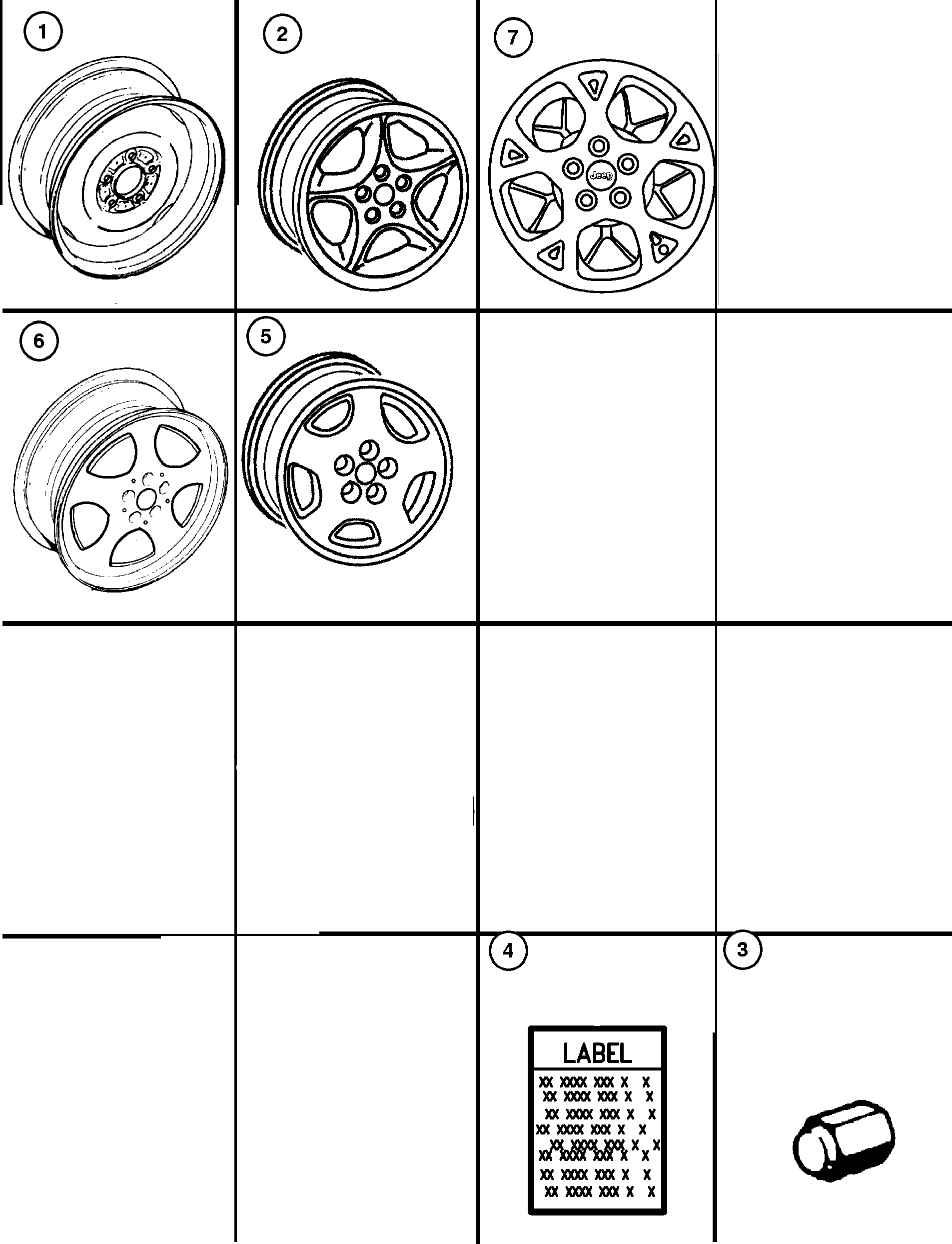 Exploded view: Wheels and Hardware