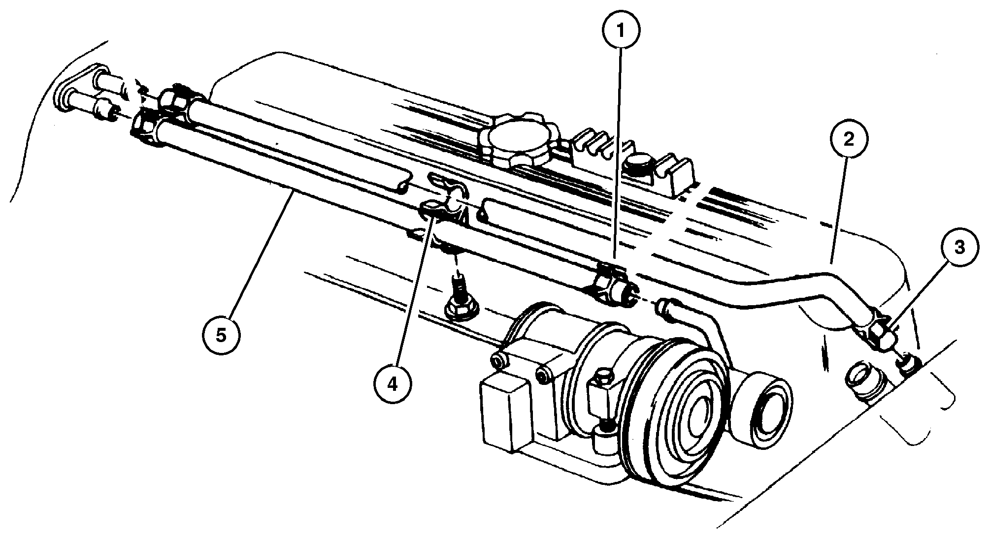 Exploded view: Hoses, Heater 4.0L Engine