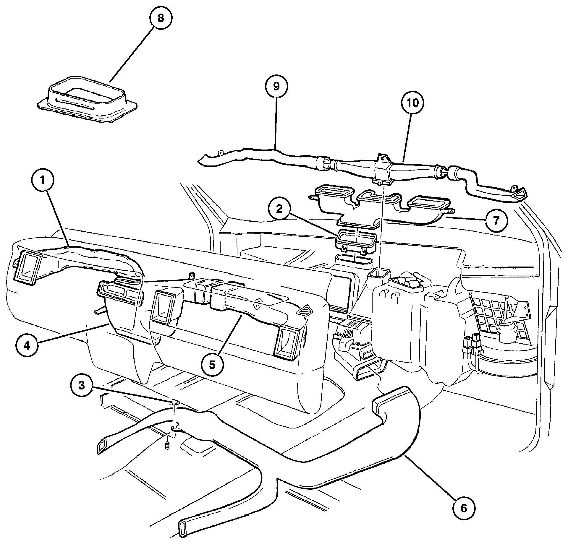 Exploded view: Air Ducts and Outlets