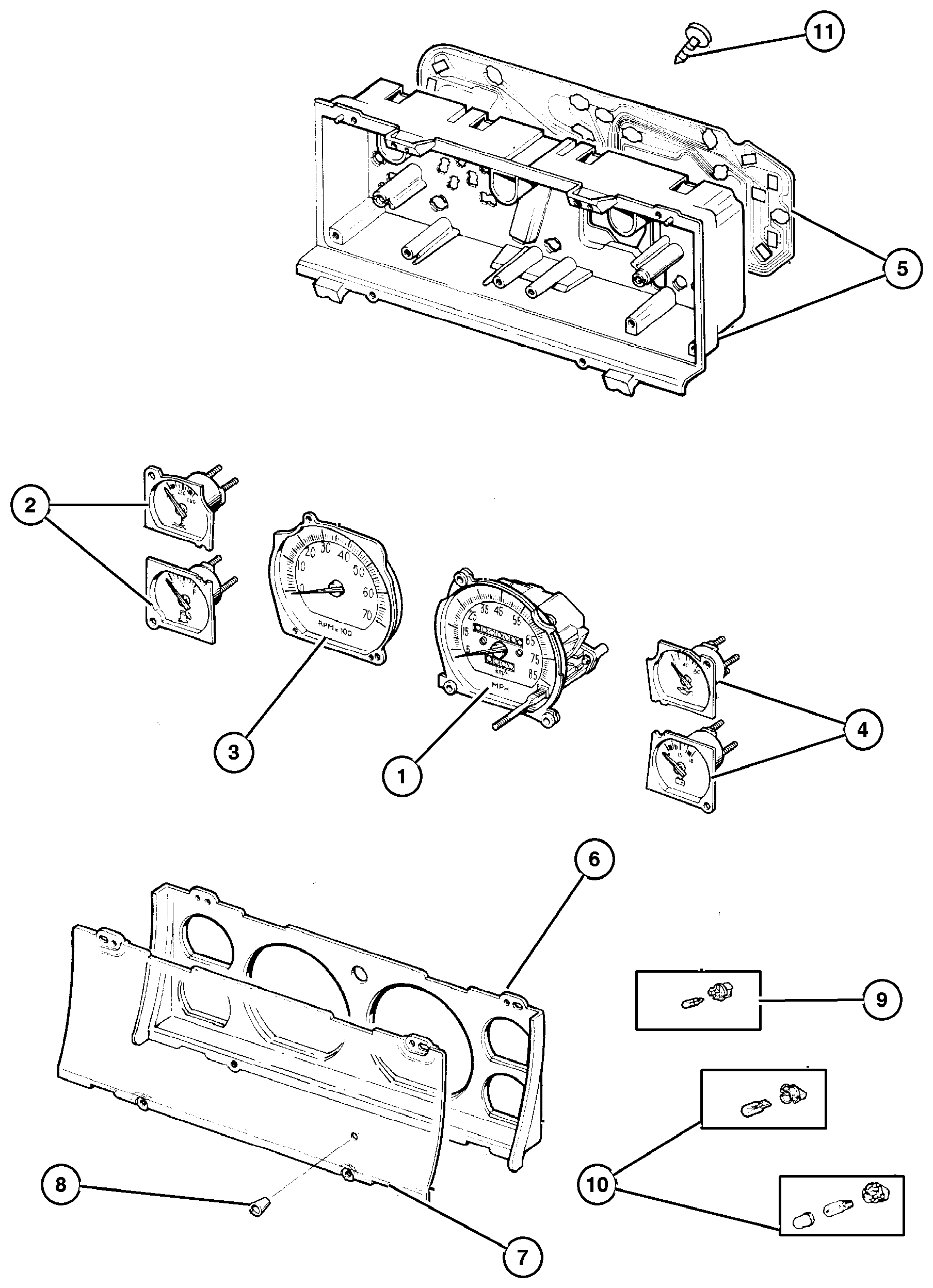 Exploded view: Instrument Cluster