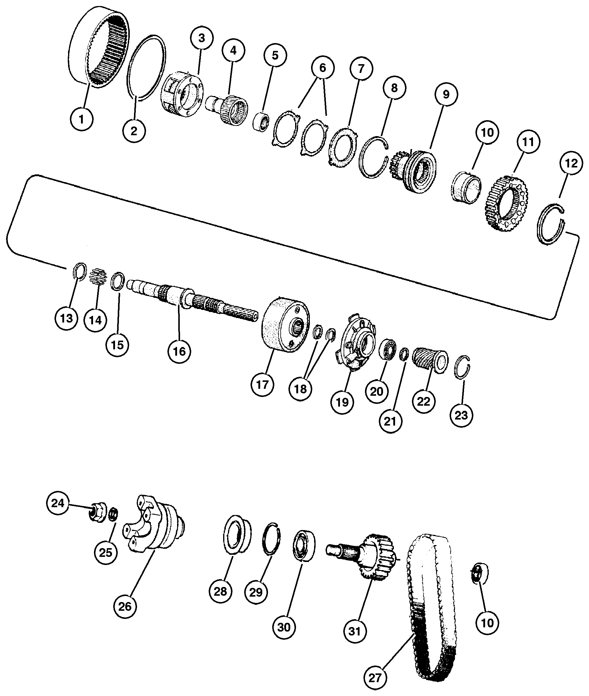 Exploded view: Gear Train (DHR) NV249