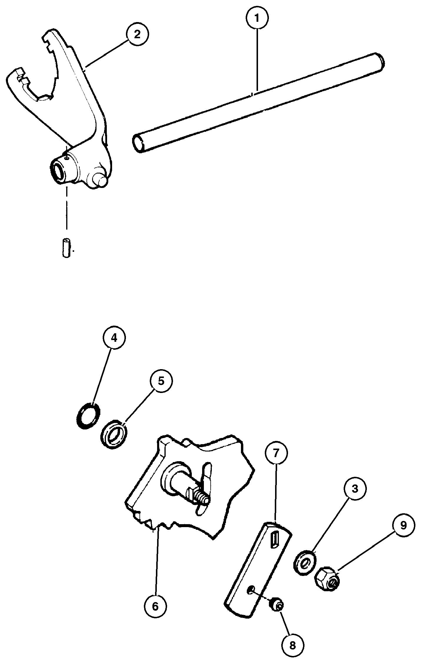 Exploded view: Fork & Rail (DHR) NV 249