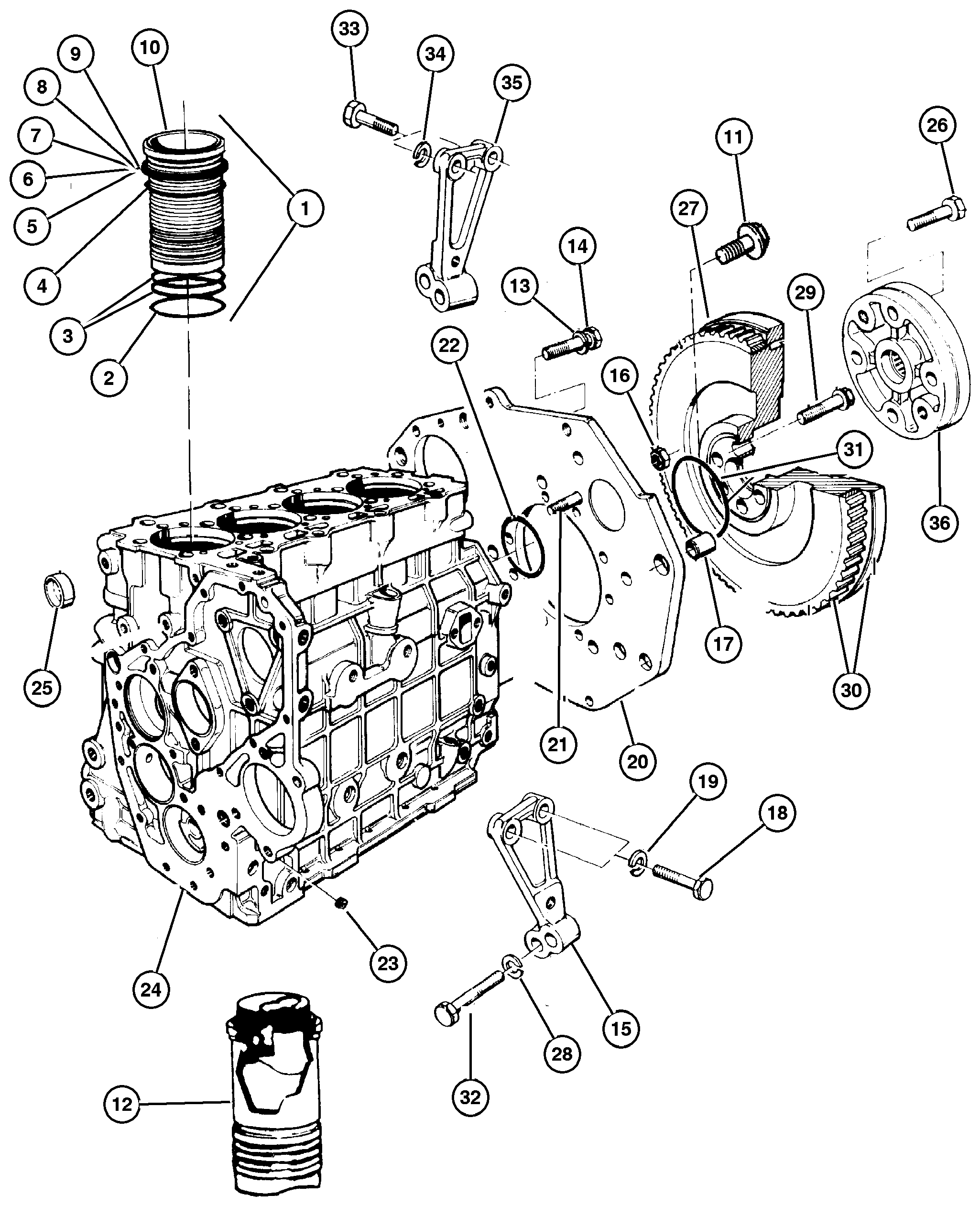 Exploded view: Cylinder Block (ENC) ENC