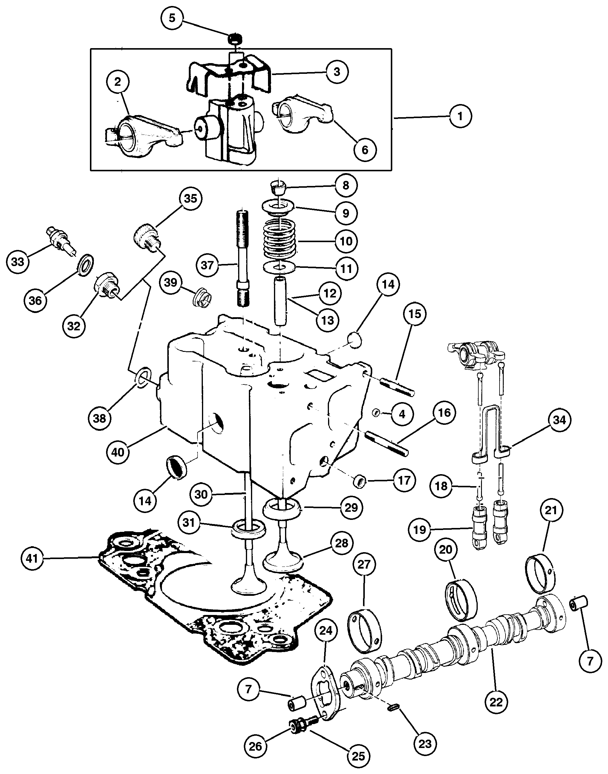 Exploded view: Camshaft & Valves (ENC)