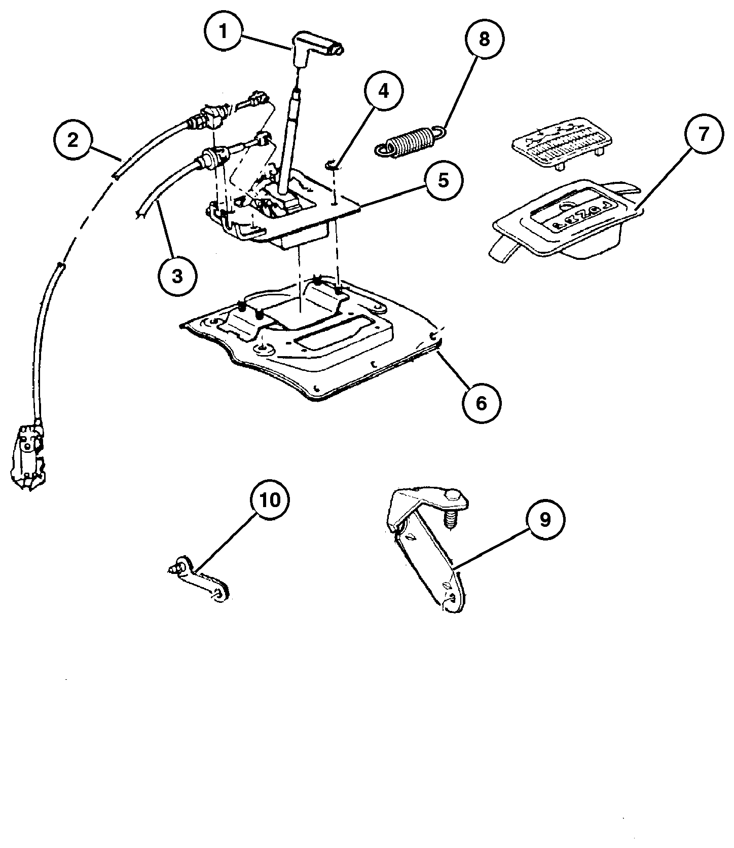 Exploded view: Floorshift Control 44RE