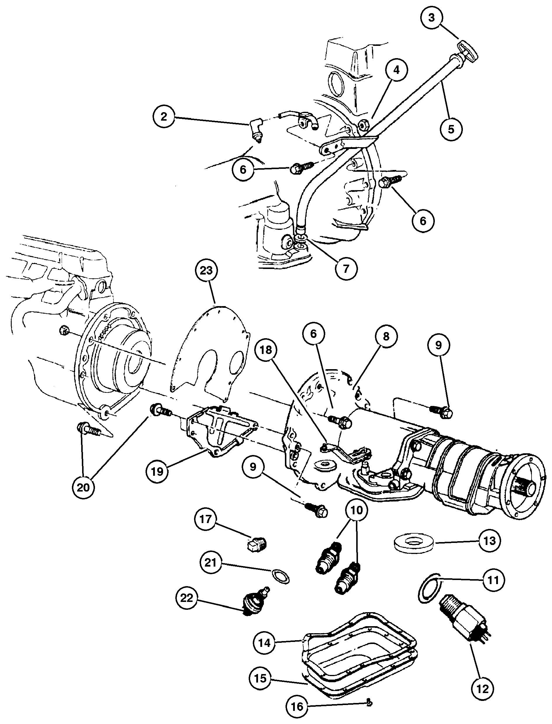 Exploded view: Case & Related Parts 44RE