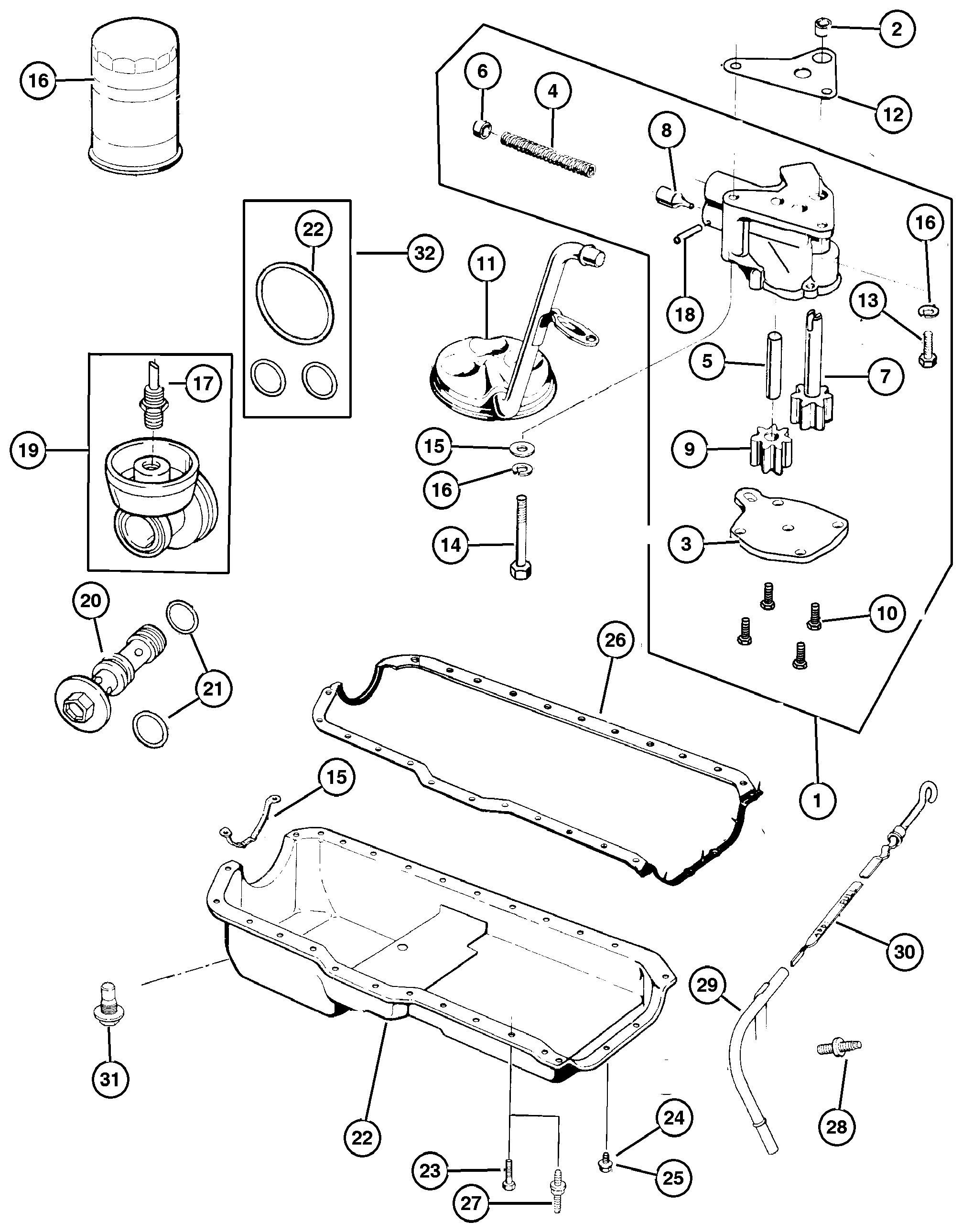 Exploded view: Engine Oiling (ERH) 4.0L