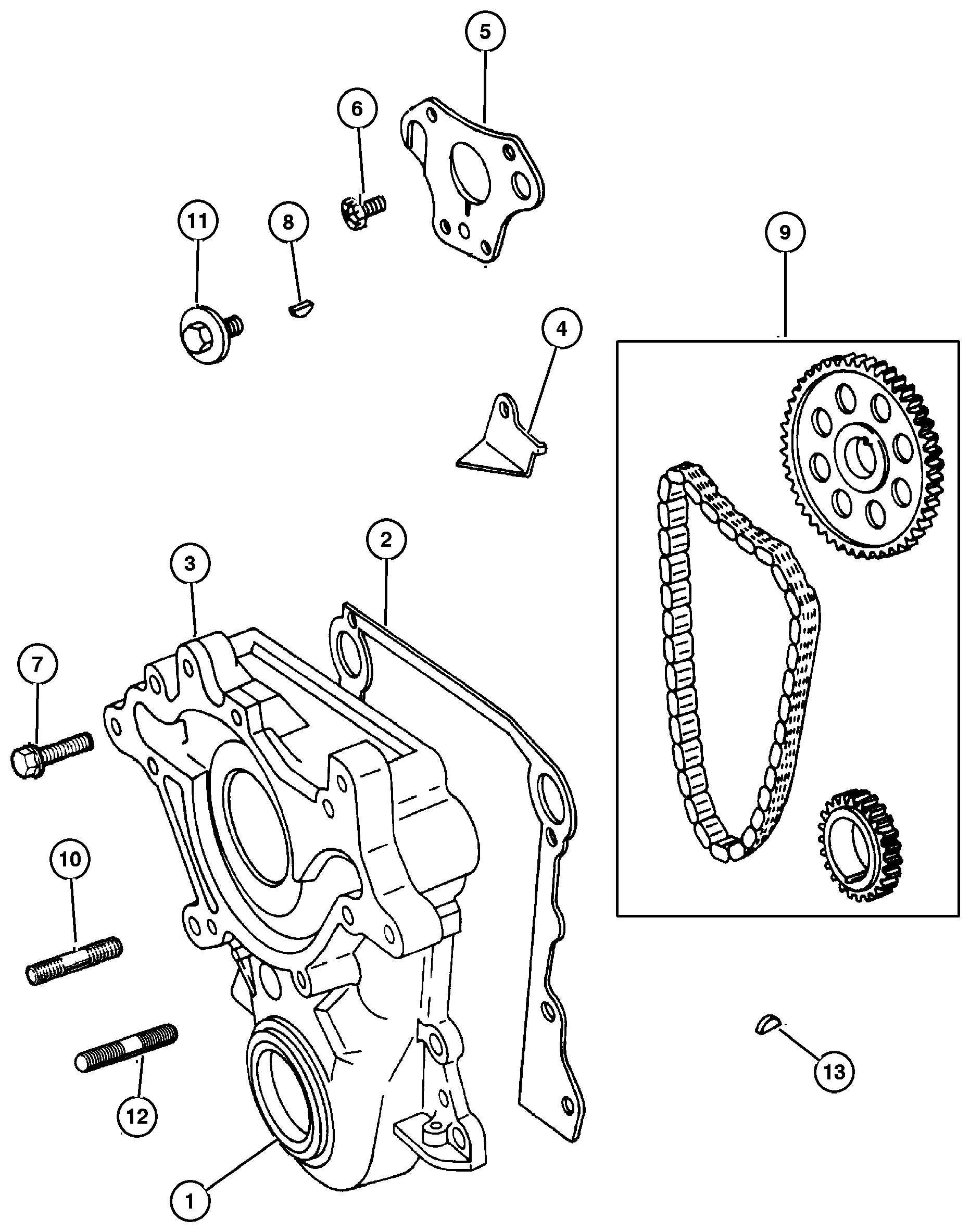 Exploded view: Timing Cover (ELF)