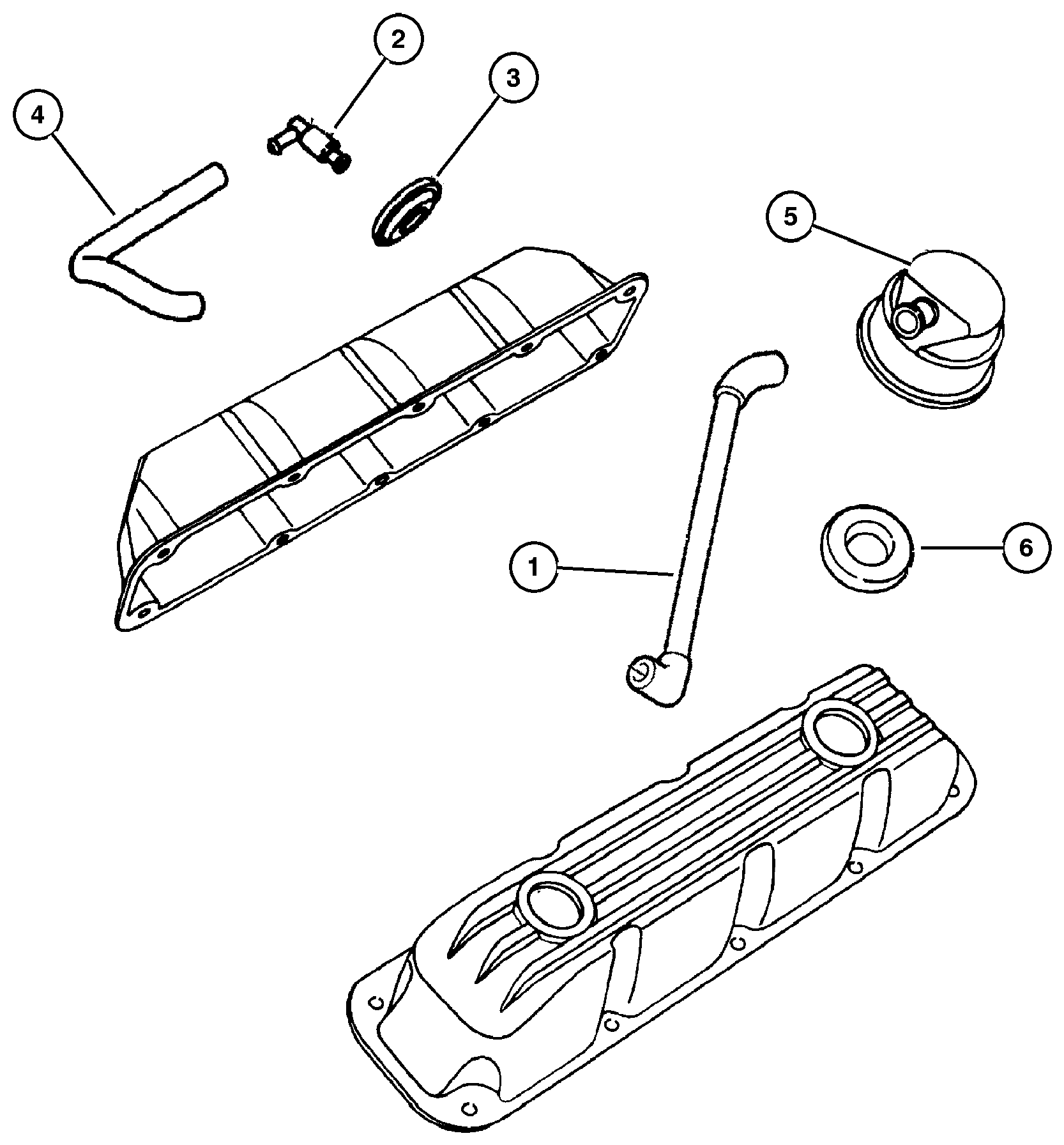 Exploded view: Crankcase Ventilation (EML)