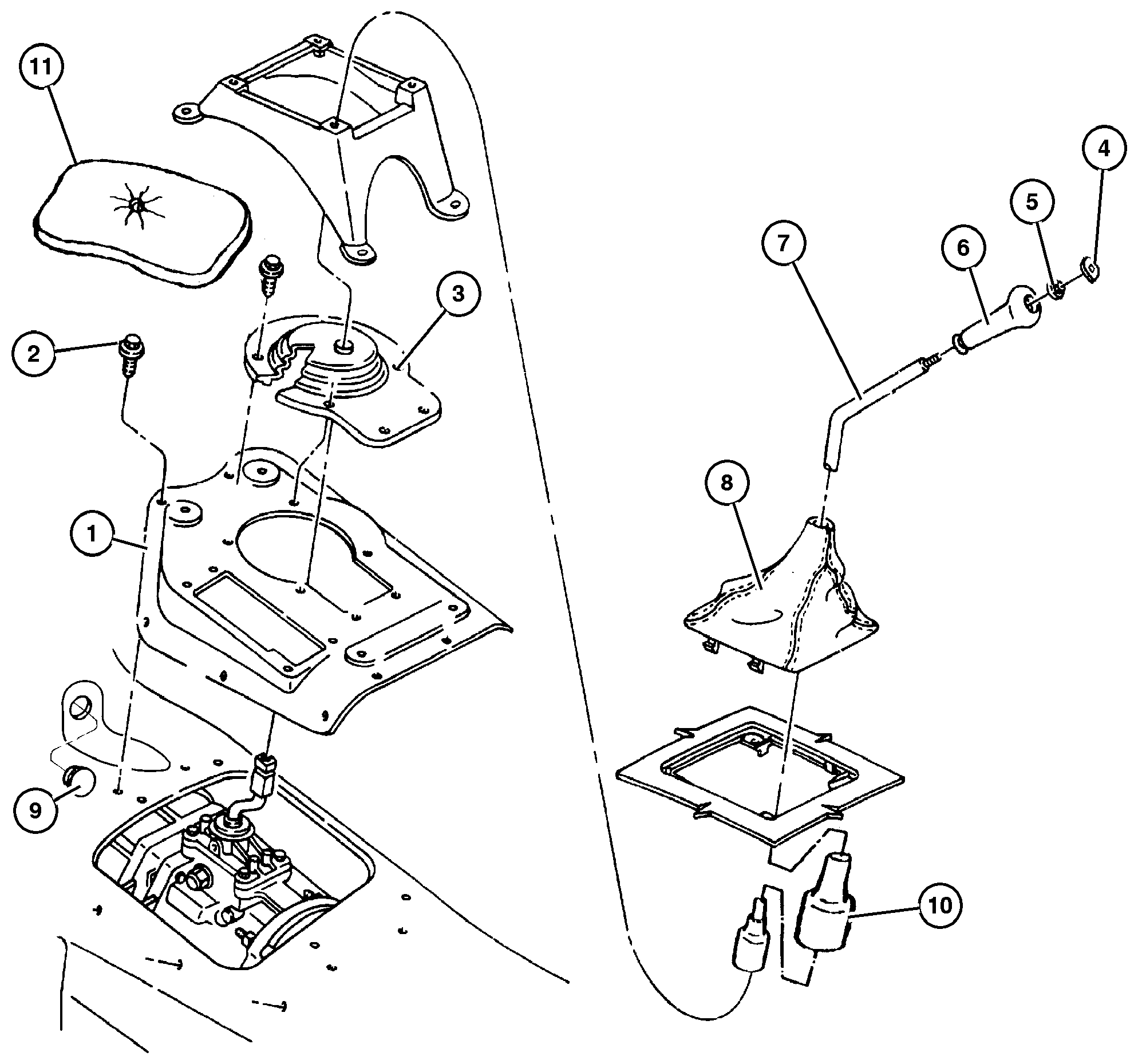 Exploded view: Gear Shift Controls