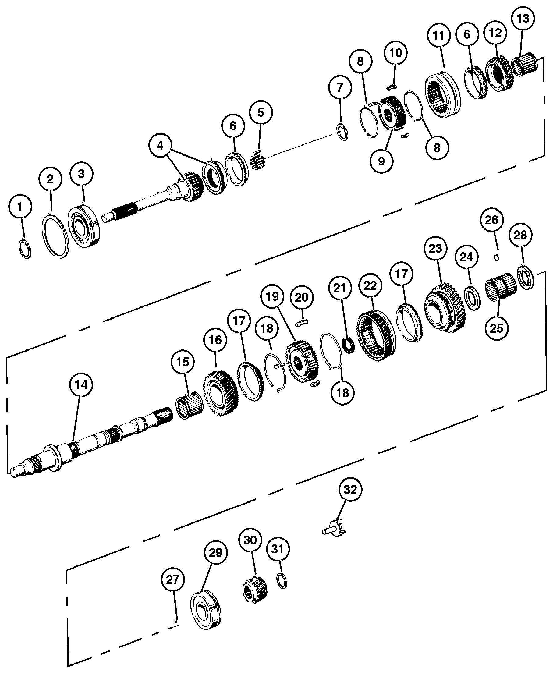 Exploded view: Gear Train