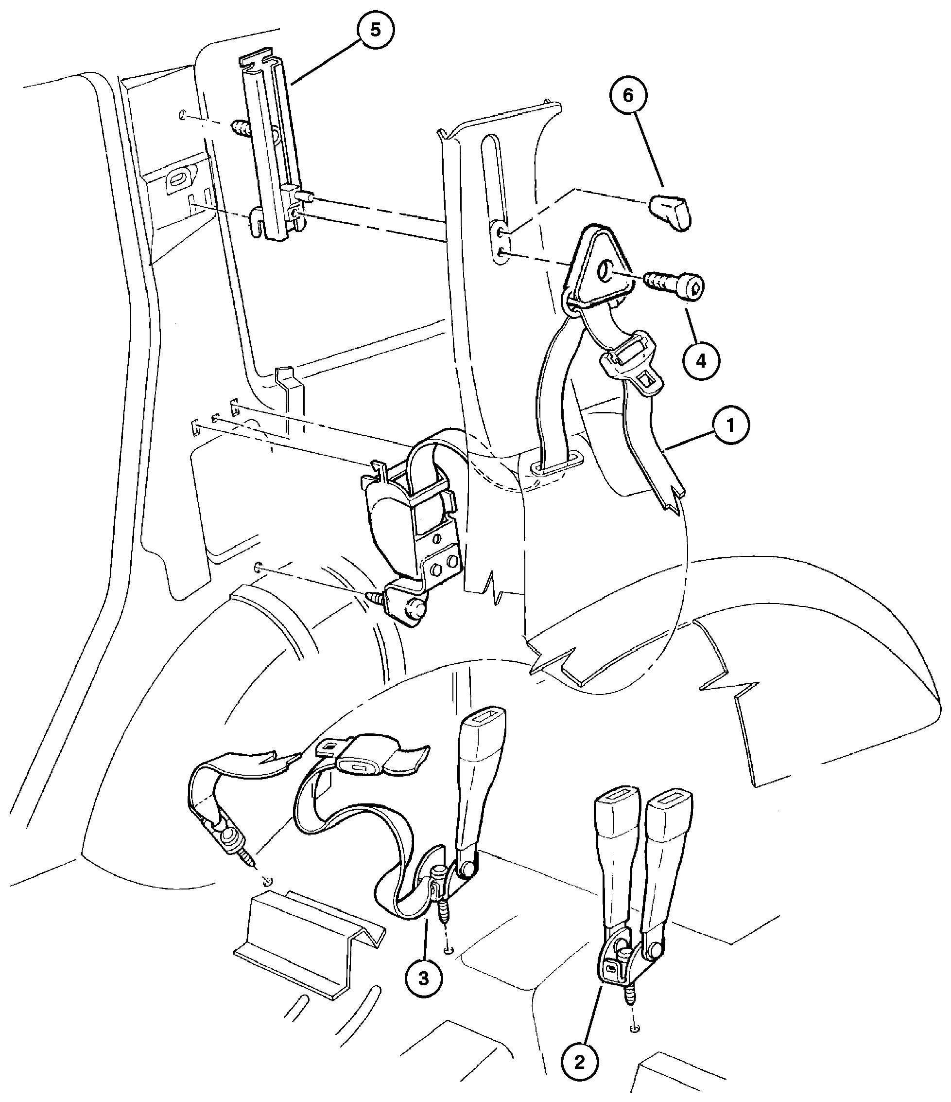 Exploded view: Rear Seat